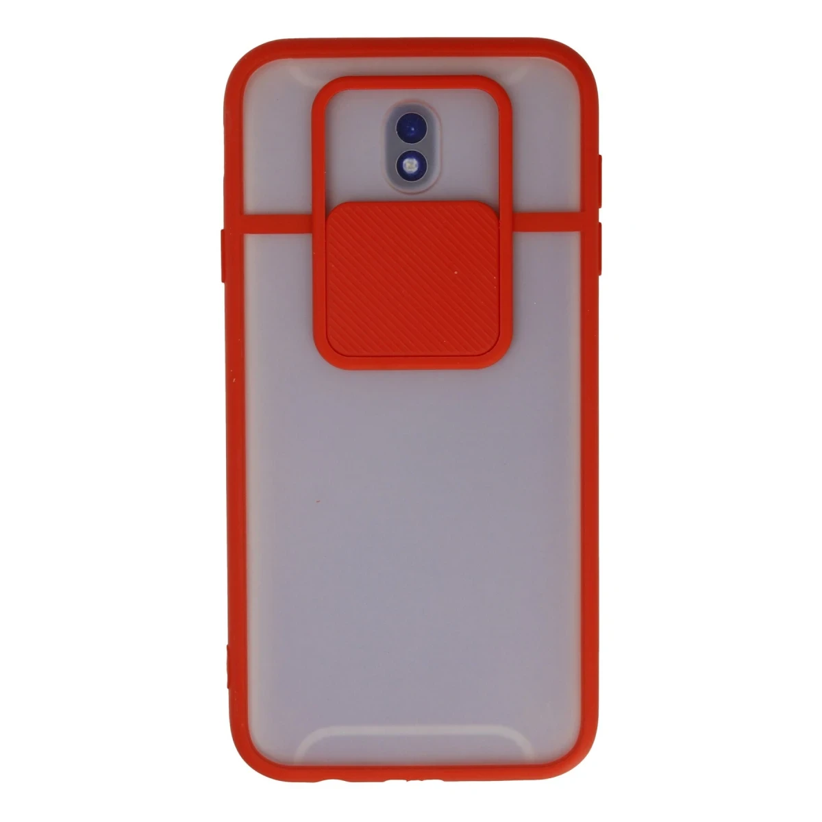 Newface Samsung Galaxy J7 Pro / J730 Kılıf Palm Buzlu Kamera Sürgülü Silikon - Kırmızı