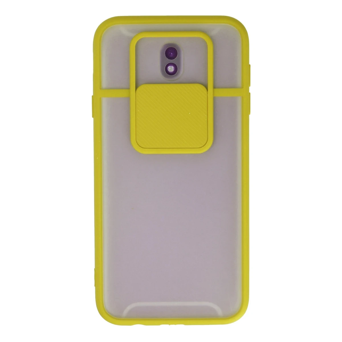 Newface Samsung Galaxy J7 Pro / J730 Kılıf Palm Buzlu Kamera Sürgülü Silikon - Sarı