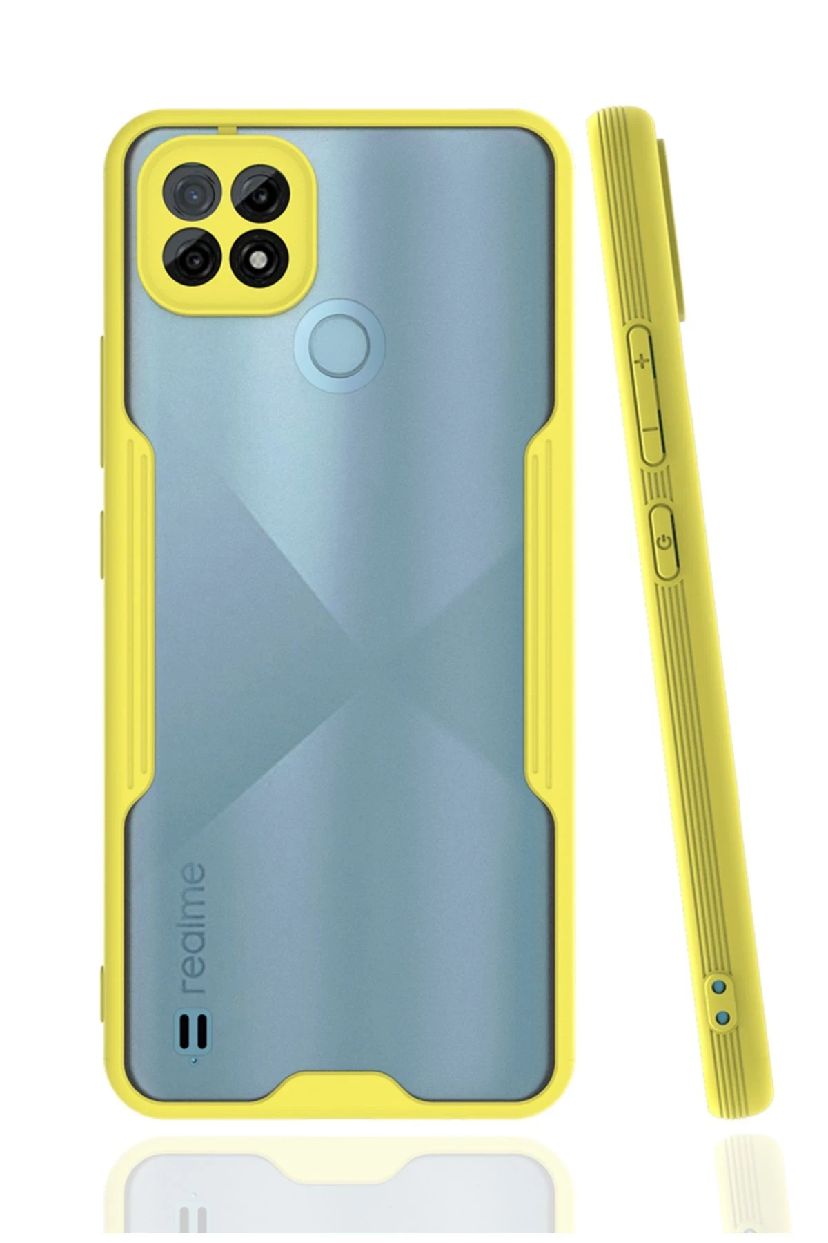 Newface Realme C21 Kılıf Platin Silikon - Sarı