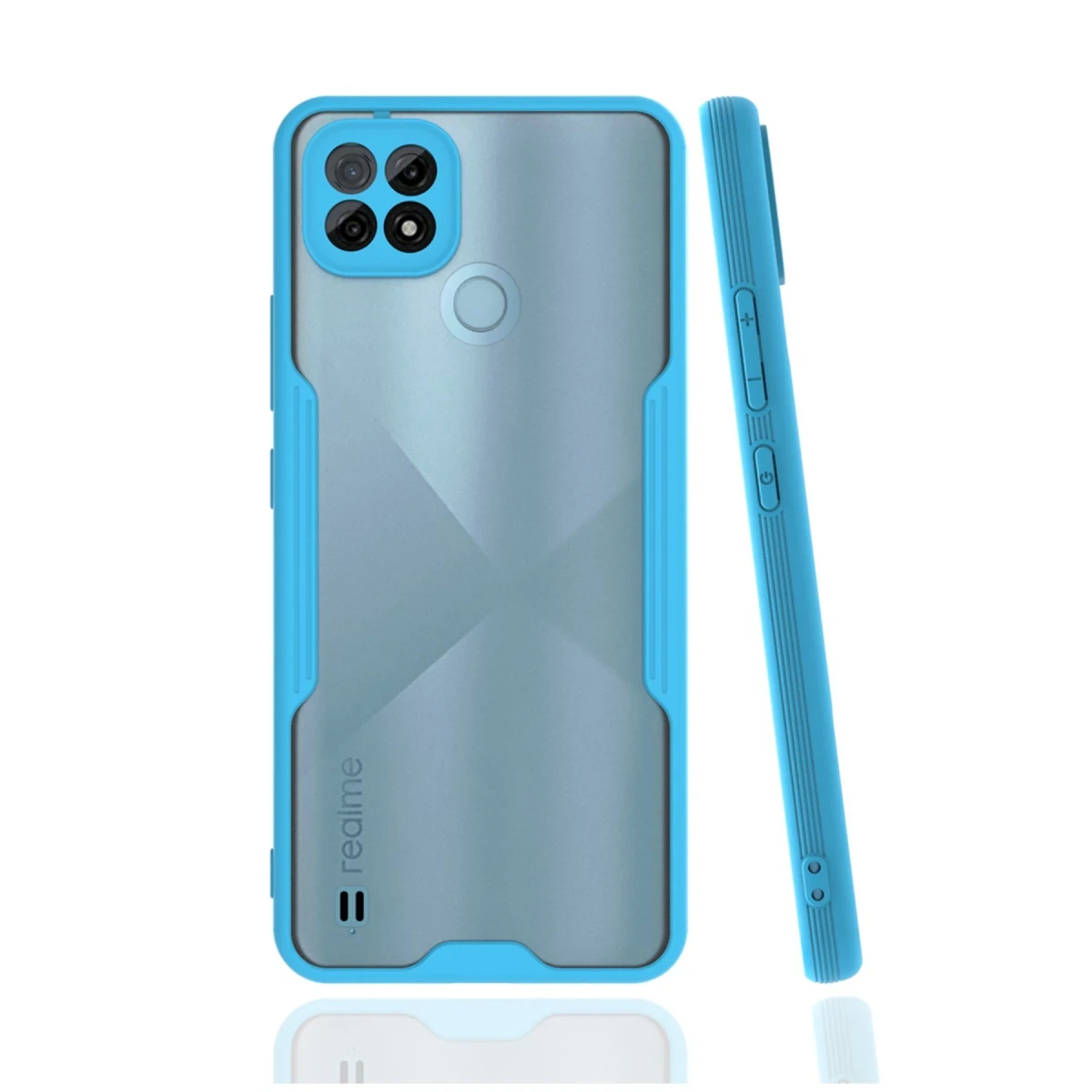 Newface Realme C21 Kılıf Platin Silikon - Mavi