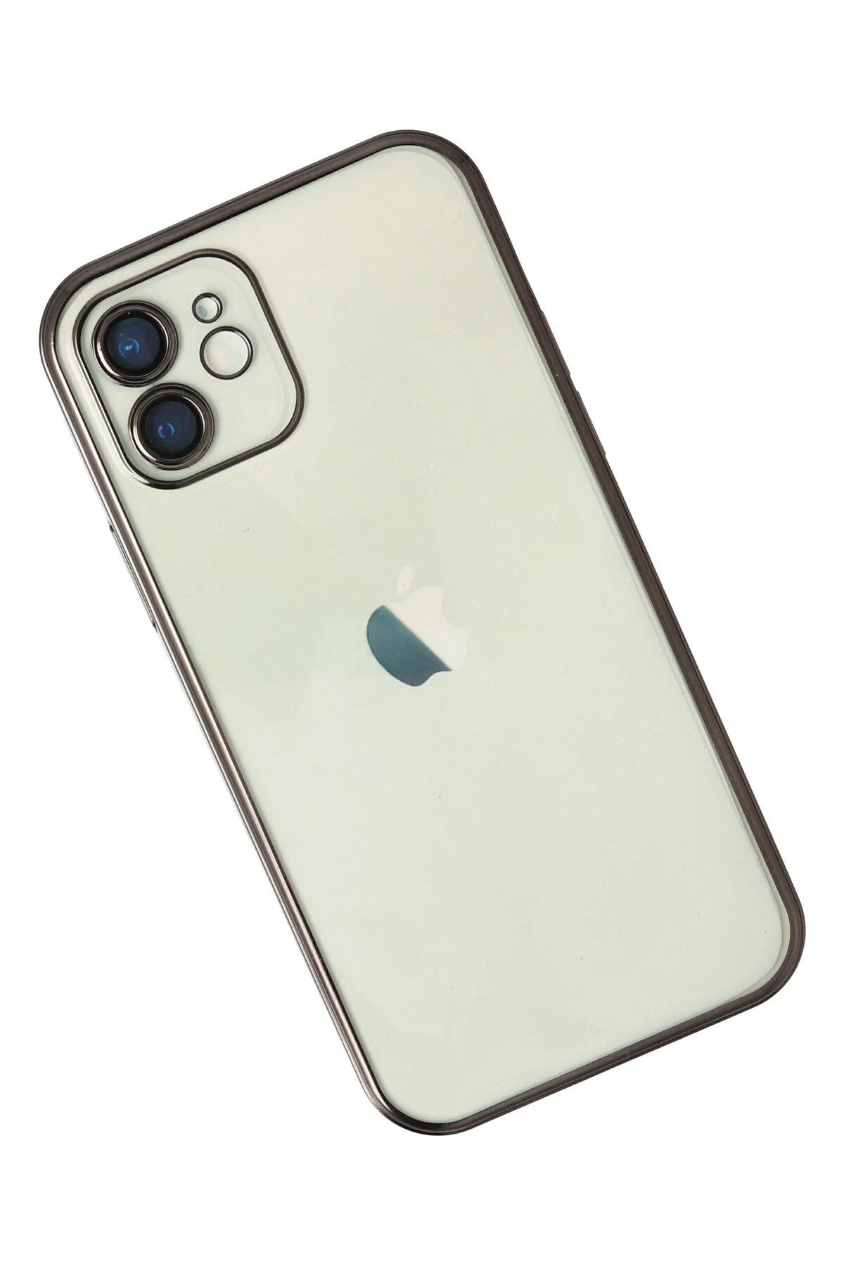 Newface iPhone 12 Kılıf Razer Lensli Silikon - Siyah
