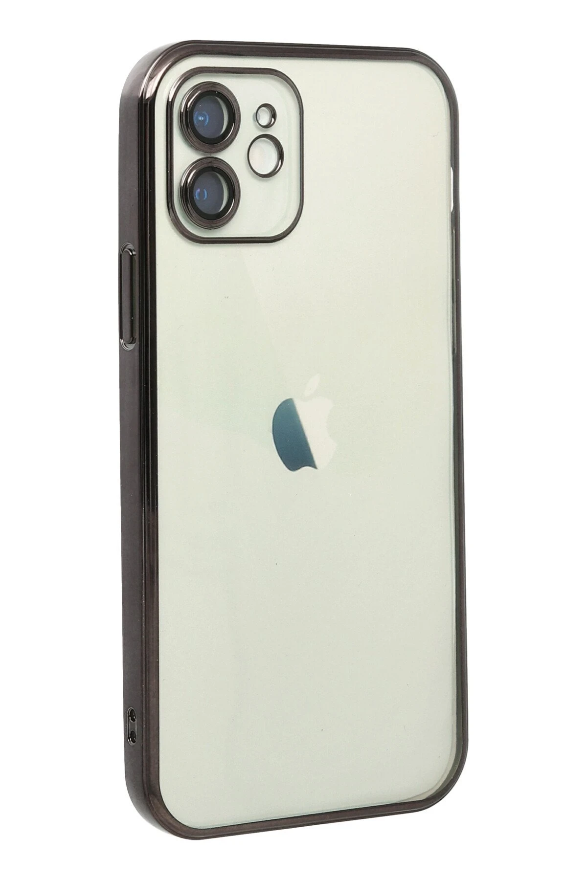 Newface iPhone 12 Kılıf Razer Lensli Silikon - Siyah