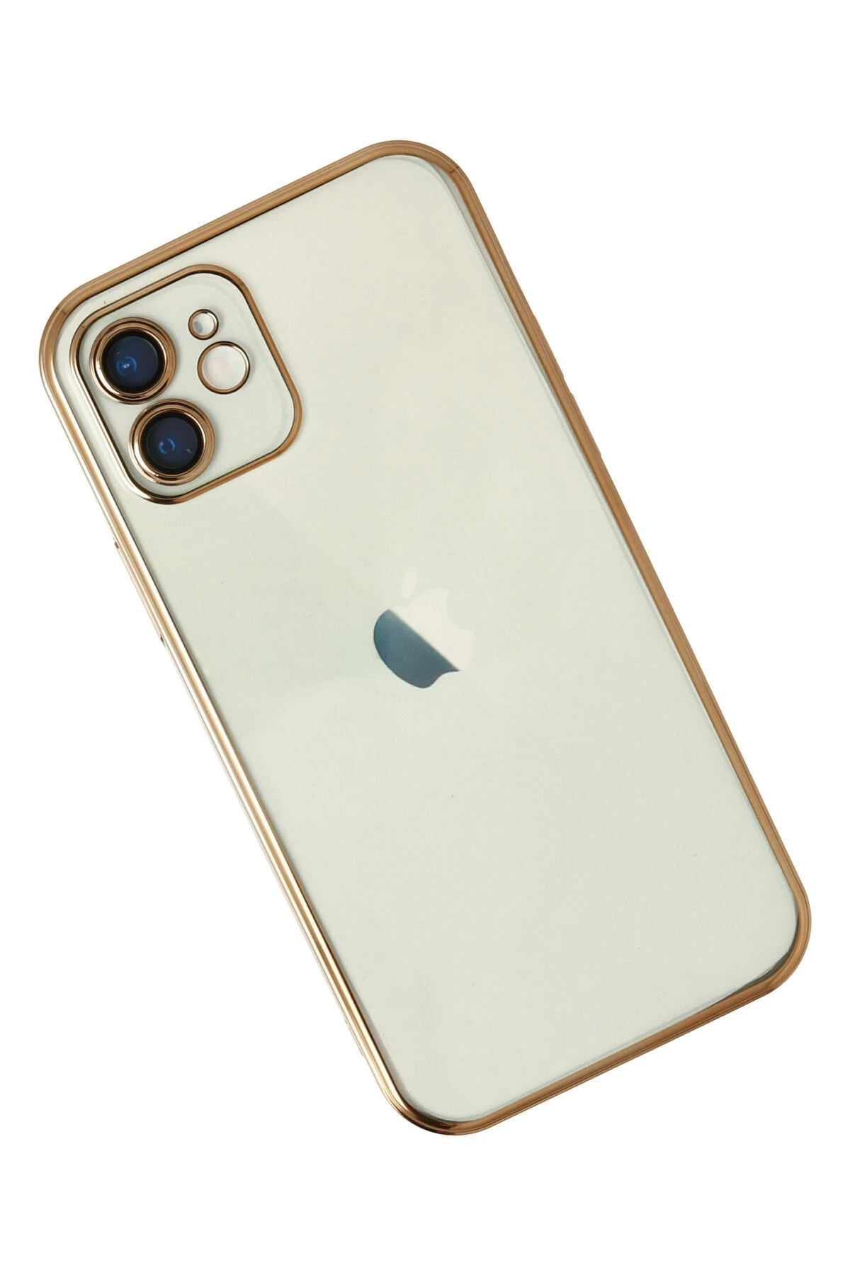 Newface iPhone 12 Kılıf Razer Lensli Silikon - Gold
