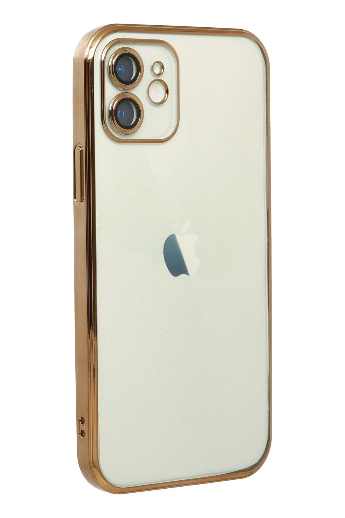 Newface iPhone 12 Kılıf Razer Lensli Silikon - Gold