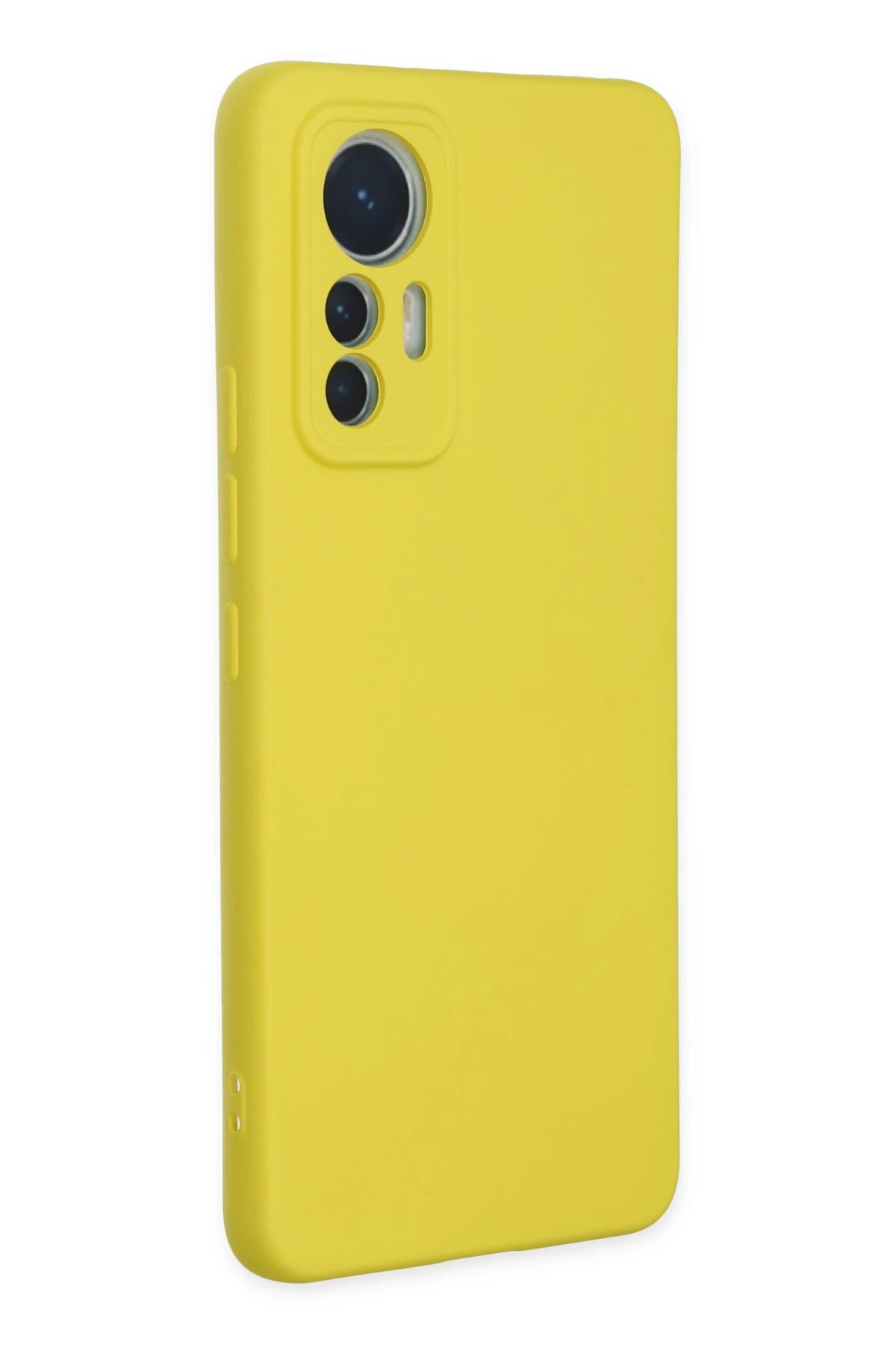 Newface Xiaomi Mi 12 Lite Kılıf Nano içi Kadife Silikon - Sarı
