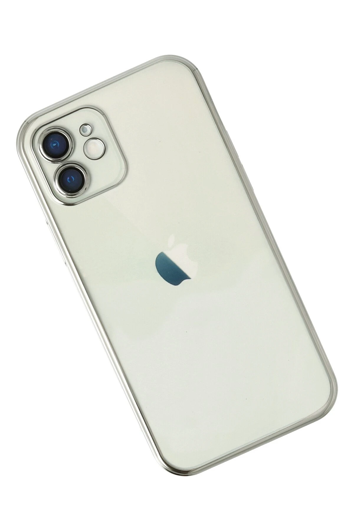 Newface iPhone 12 Kılıf Razer Lensli Silikon - Gümüş