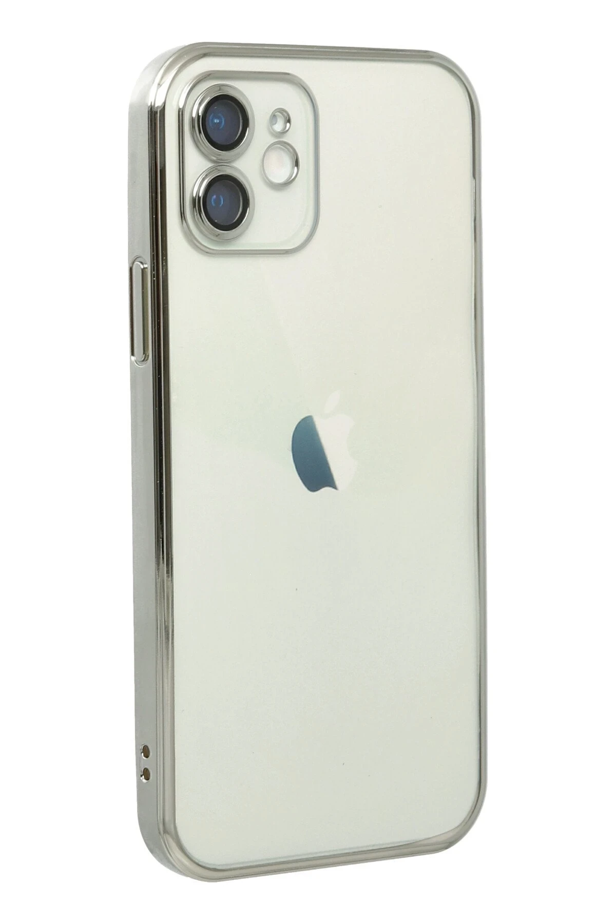 Newface iPhone 12 Kılıf Razer Lensli Silikon - Gümüş