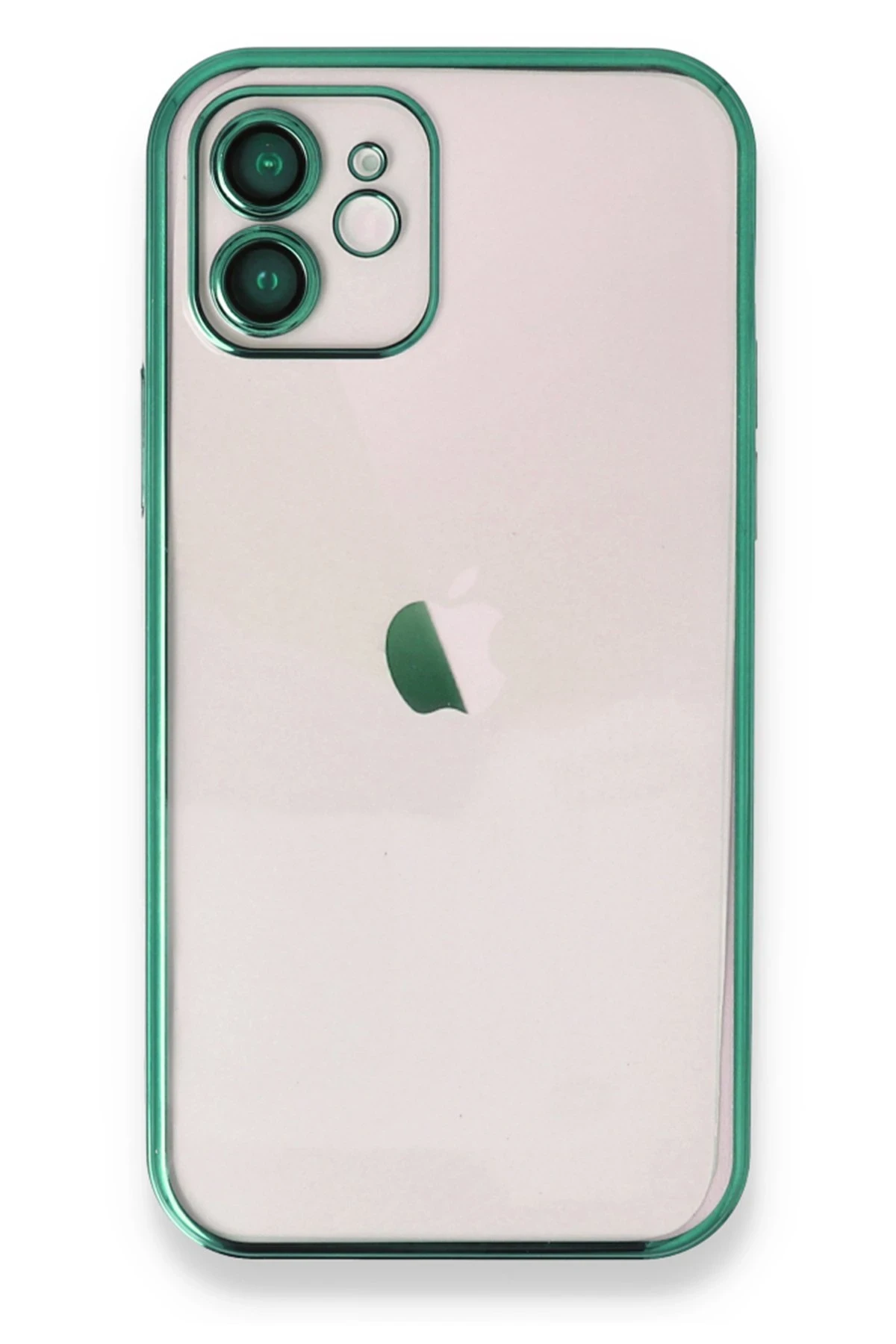 Newface iPhone 12 Kılıf Razer Lensli Silikon - Yeşil