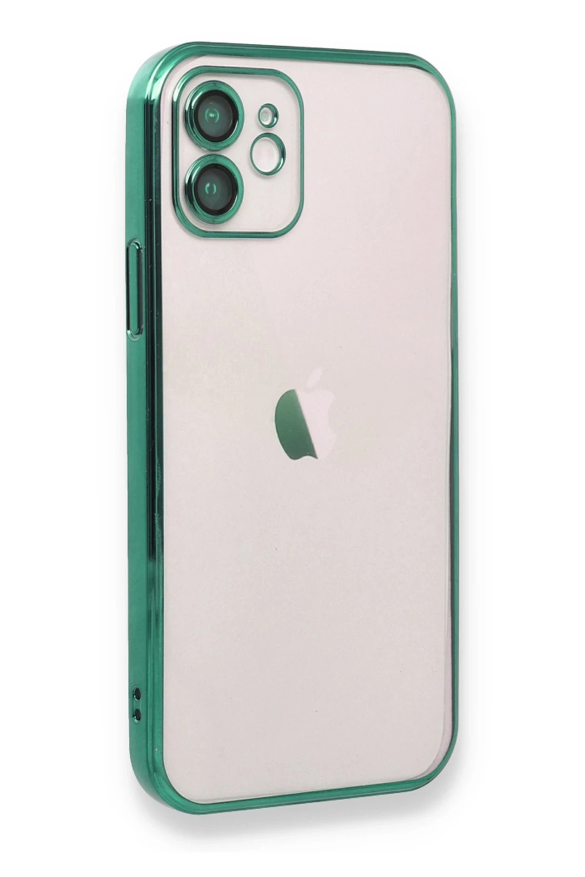 Newface iPhone 12 Kılıf Razer Lensli Silikon - Yeşil