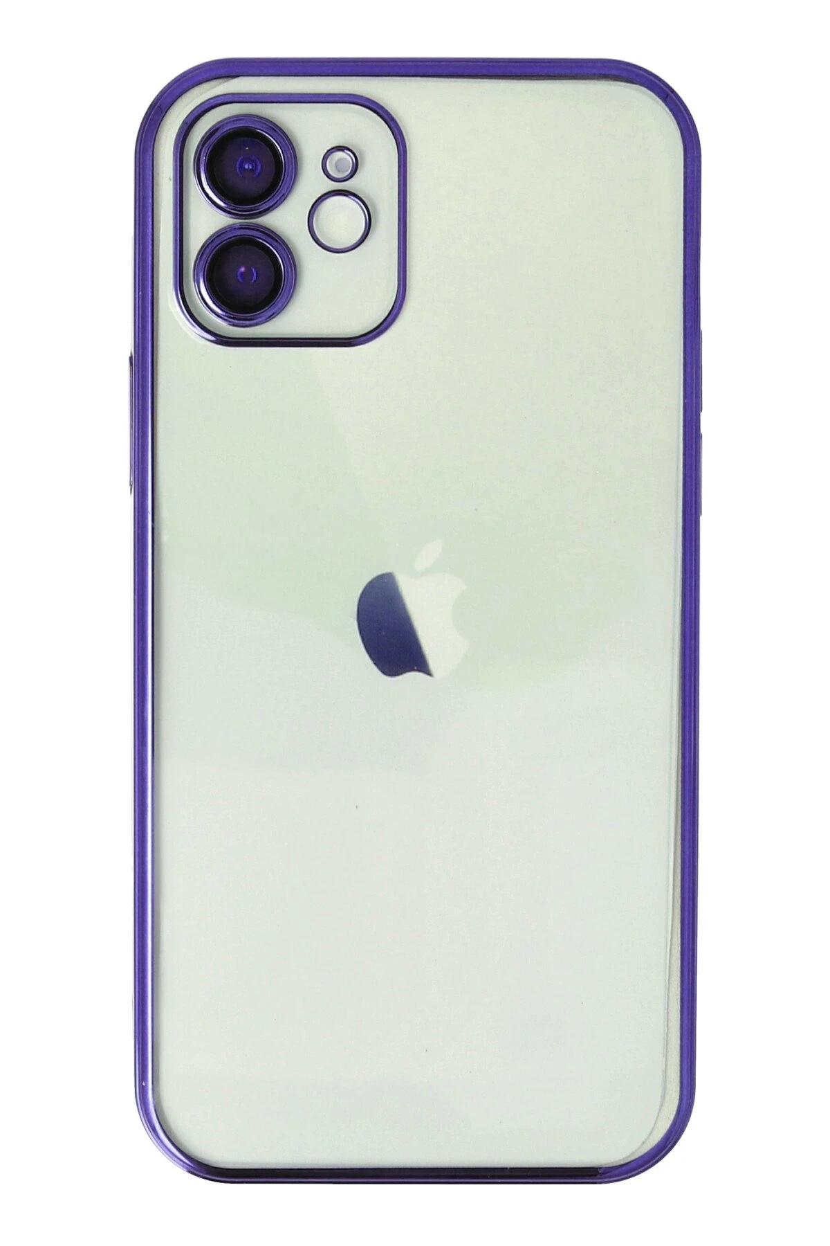 Newface iPhone 12 Kılıf Razer Lensli Silikon - Mor