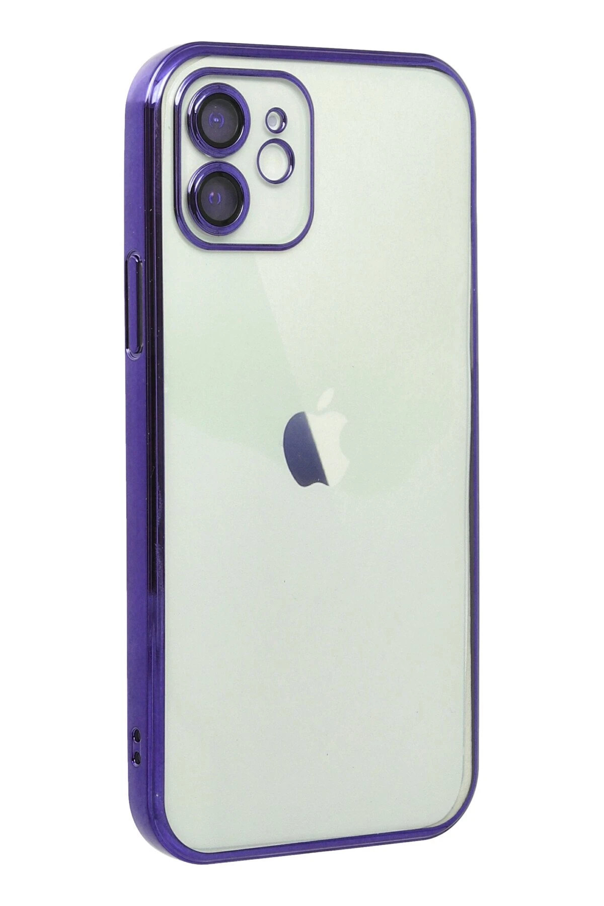 Newface iPhone 12 Kılıf Razer Lensli Silikon - Mor