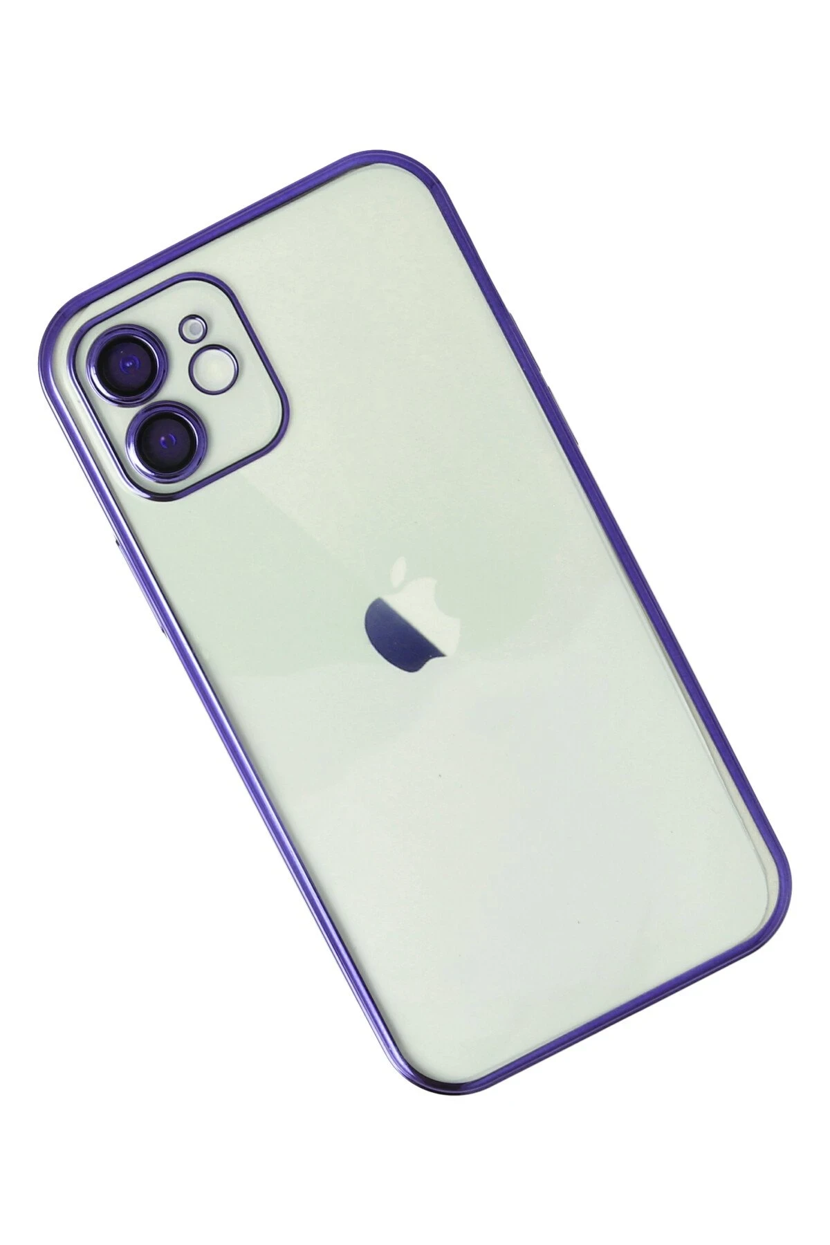 Newface iPhone 12 Kılıf Razer Lensli Silikon - Mor