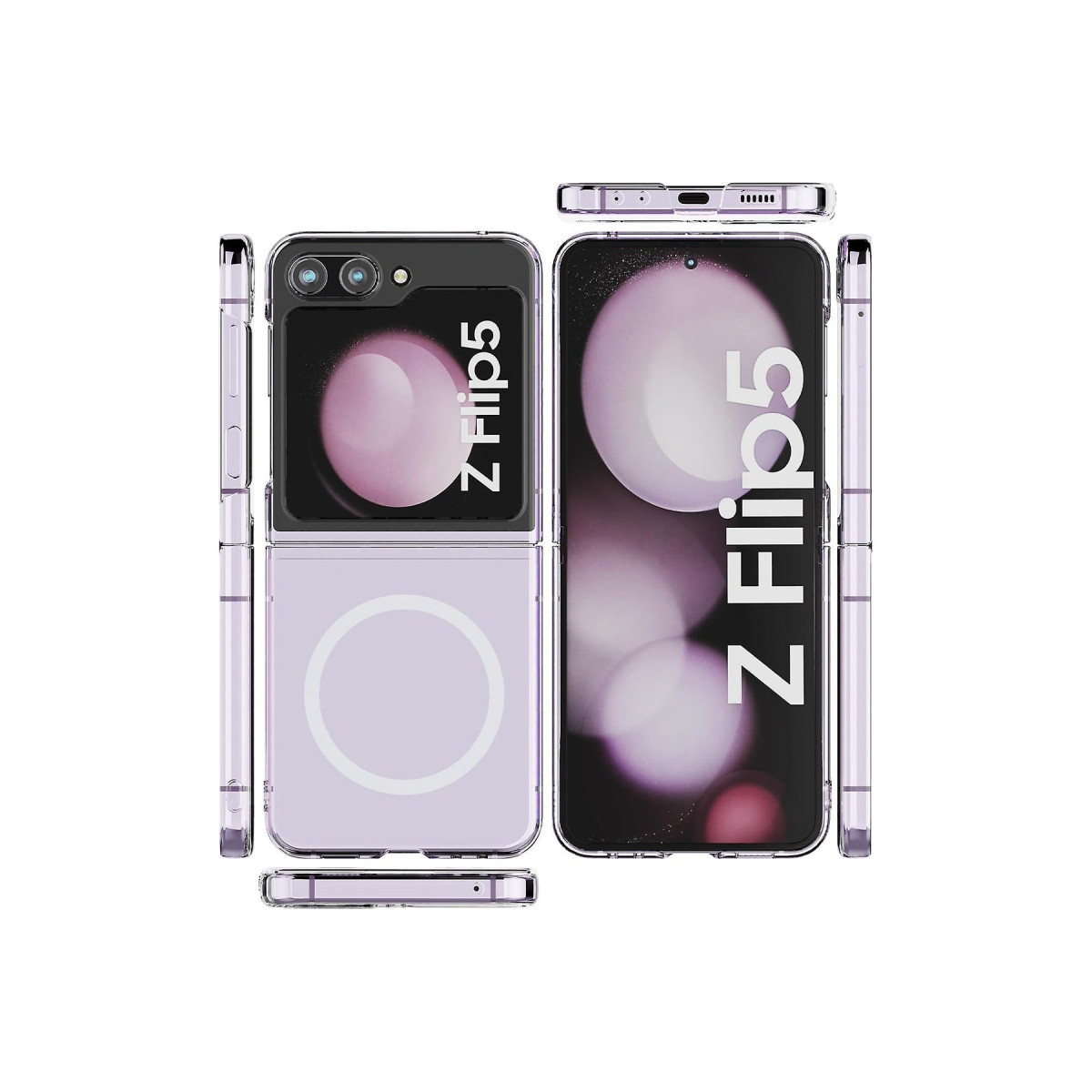 Newface Samsung Galaxy Z Flip 5 Kılıf Magneticsafe Şeffaf Silikon - Şeffaf — görsel 8