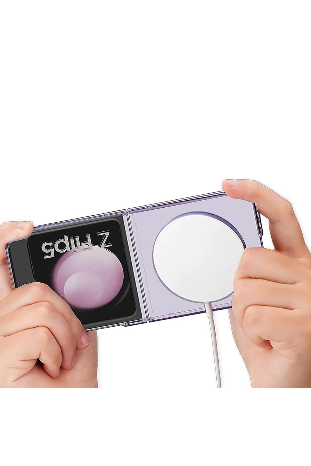 Newface Samsung Galaxy Z Flip 5 Kılıf Magneticsafe Şeffaf Silikon - Şeffaf — görsel 3