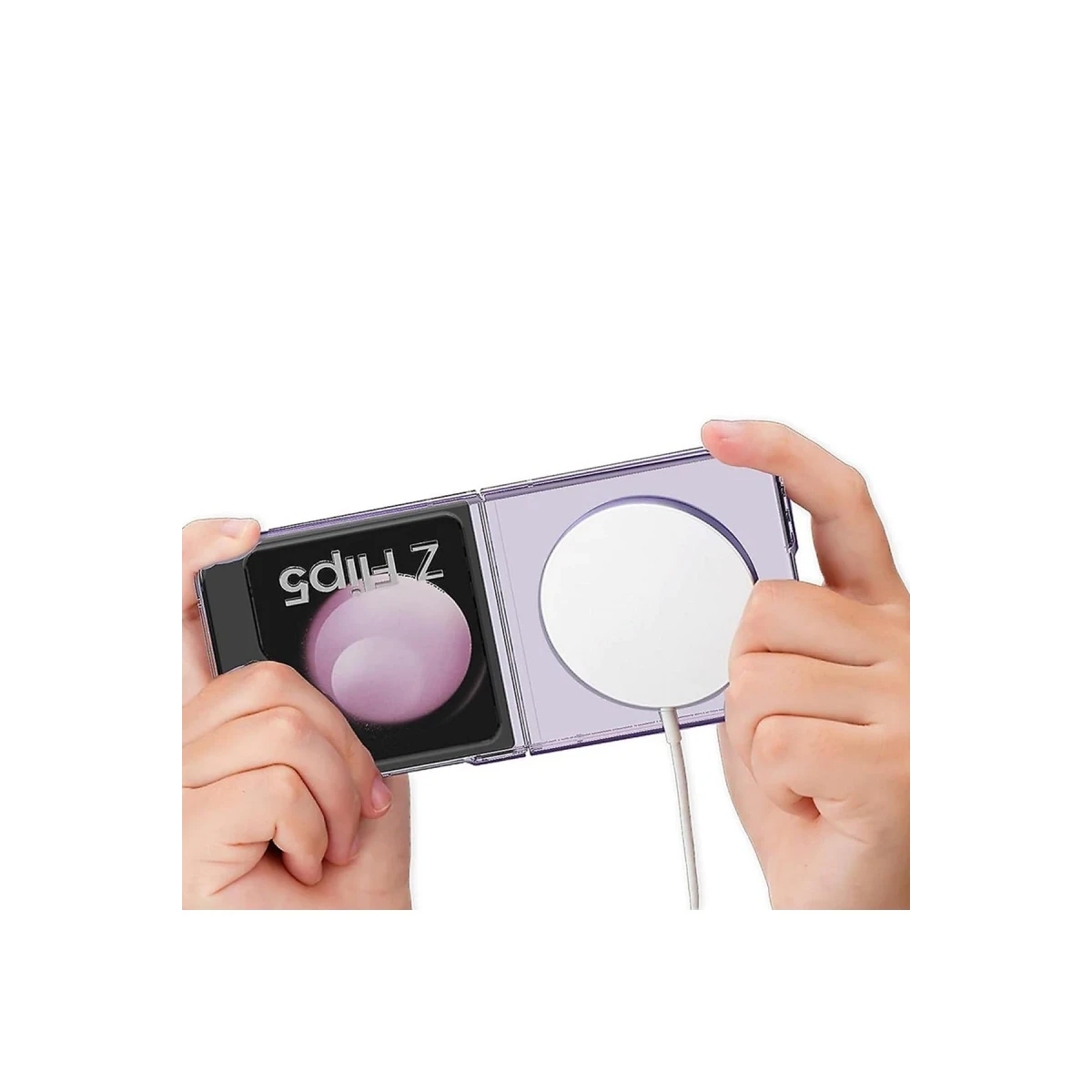 Newface Samsung Galaxy Z Flip 5 Kılıf Magneticsafe Şeffaf Silikon - Şeffaf — görsel 6