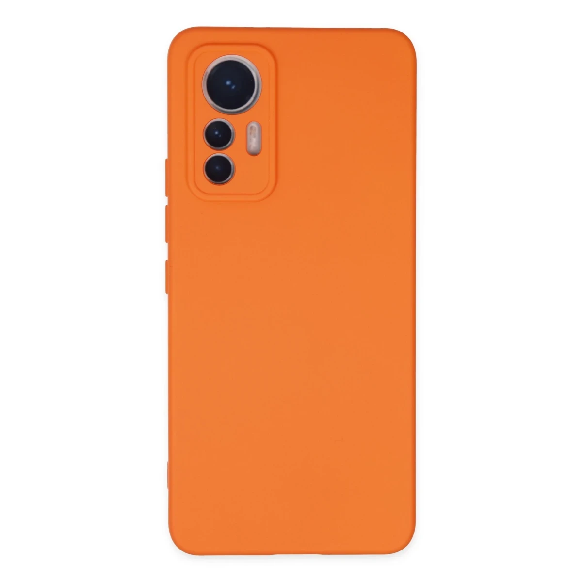 Newface Xiaomi Mi 12 Lite Kılıf Nano içi Kadife Silikon - Turuncu