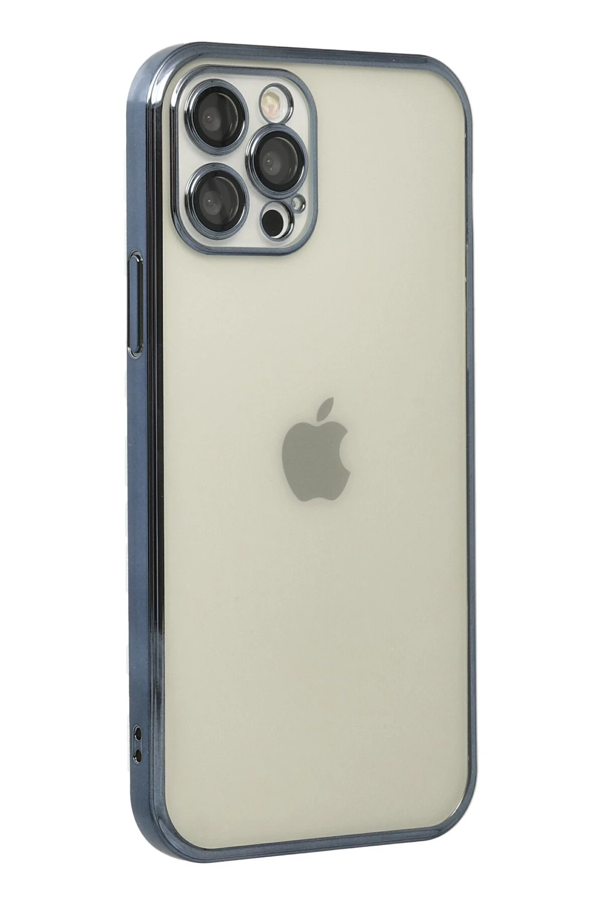 Newface iPhone 12 Pro Kılıf Razer Lensli Silikon - Mavi