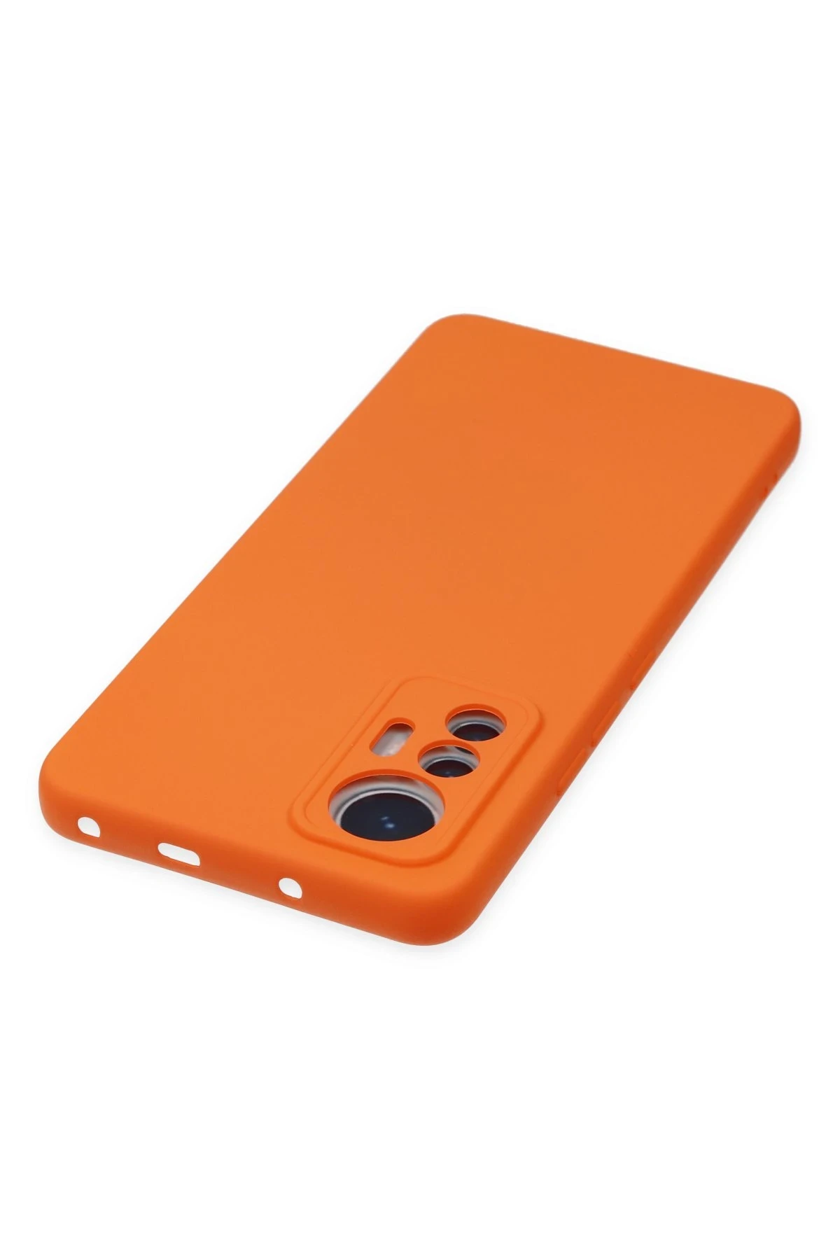 Newface Xiaomi Mi 12 Lite Kılıf Nano içi Kadife Silikon - Turuncu