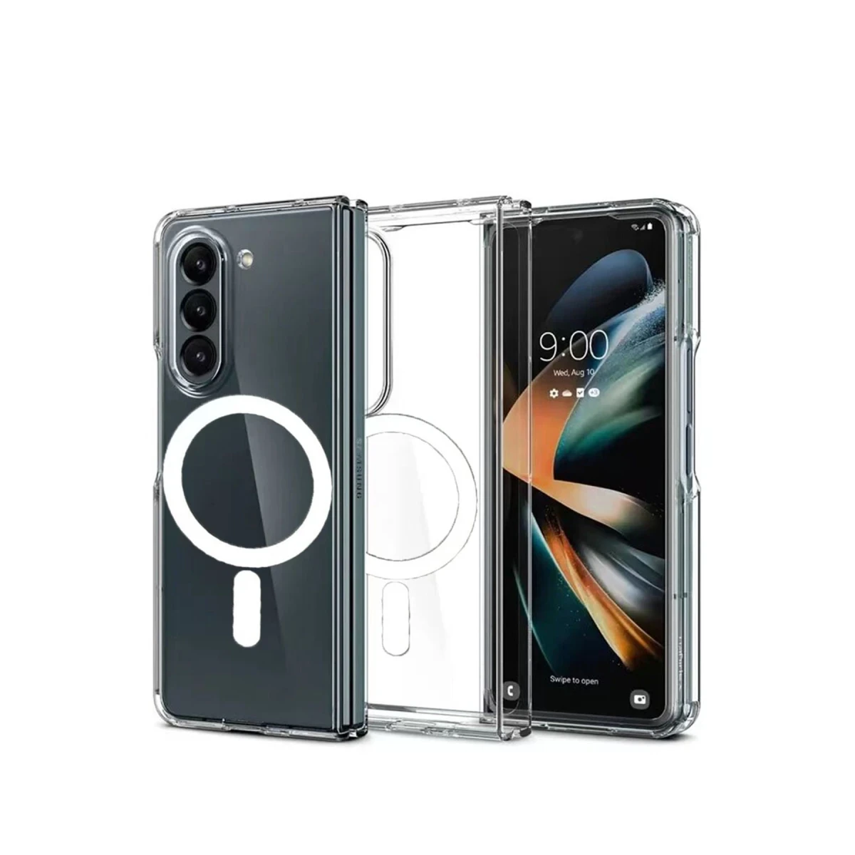 Newface Samsung Galaxy Z Fold 5 Kılıf Magneticsafe Şeffaf Silikon - Şeffaf — görsel 5
