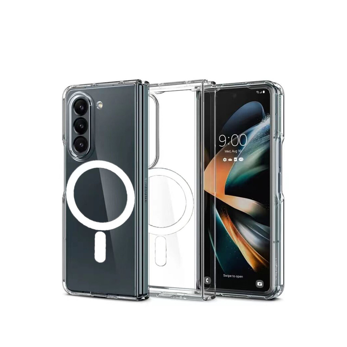 Newface Samsung Galaxy Z Fold 5 Kılıf Magneticsafe Şeffaf Silikon - Şeffaf — görsel 9