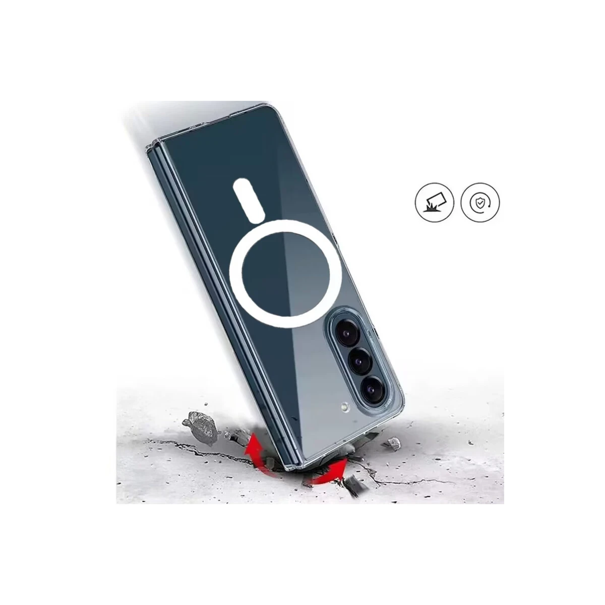 Newface Samsung Galaxy Z Fold 5 Kılıf Magneticsafe Şeffaf Silikon - Şeffaf — görsel 7