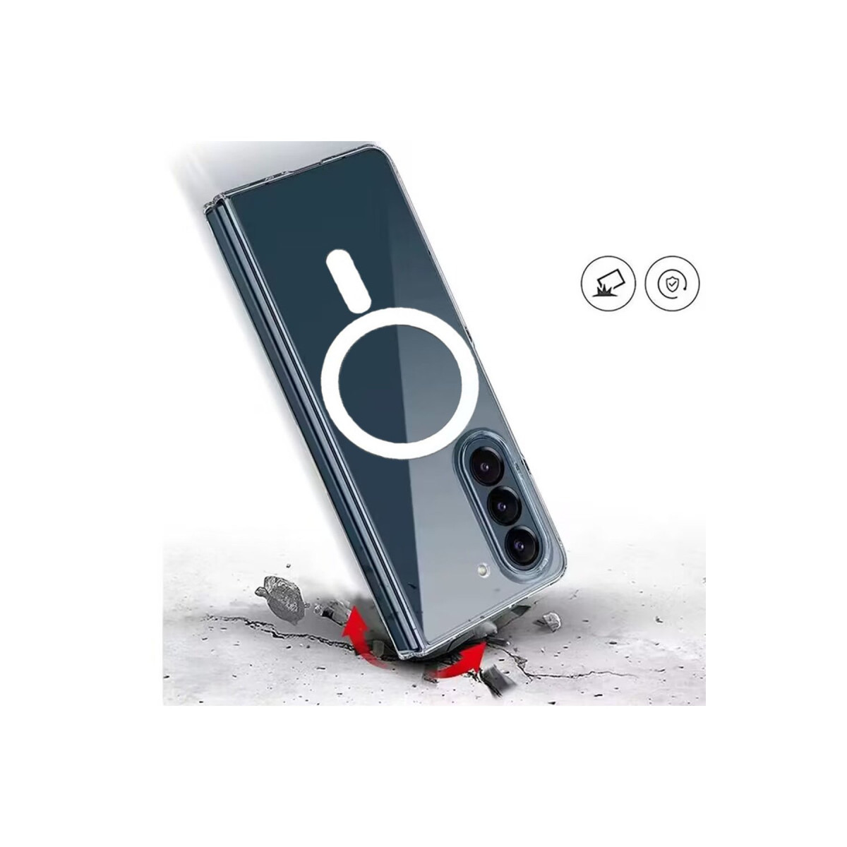 Newface Samsung Galaxy Z Fold 5 Kılıf Magneticsafe Şeffaf Silikon - Şeffaf — görsel 11