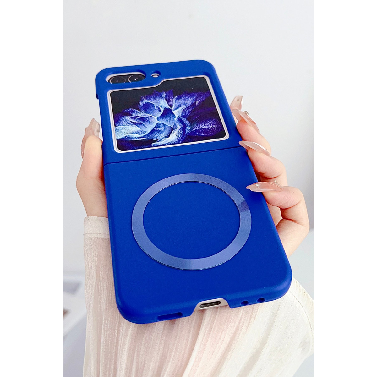 Newface Samsung Galaxy Z Flip 5 Kılıf Mata Fold Kapak - Siyah — görsel 12