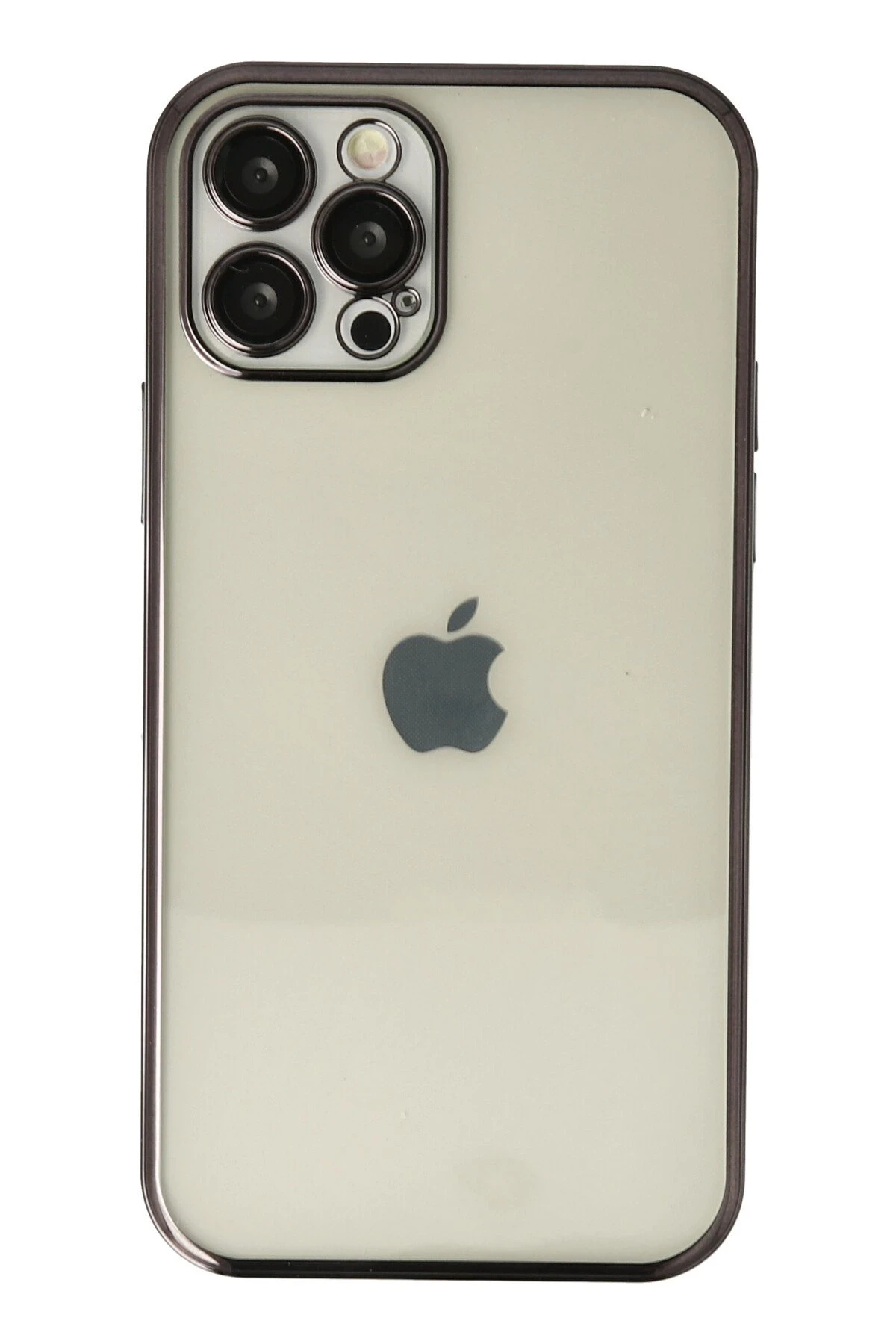 Newface iPhone 12 Pro Max Kılıf Razer Lensli Silikon - Siyah