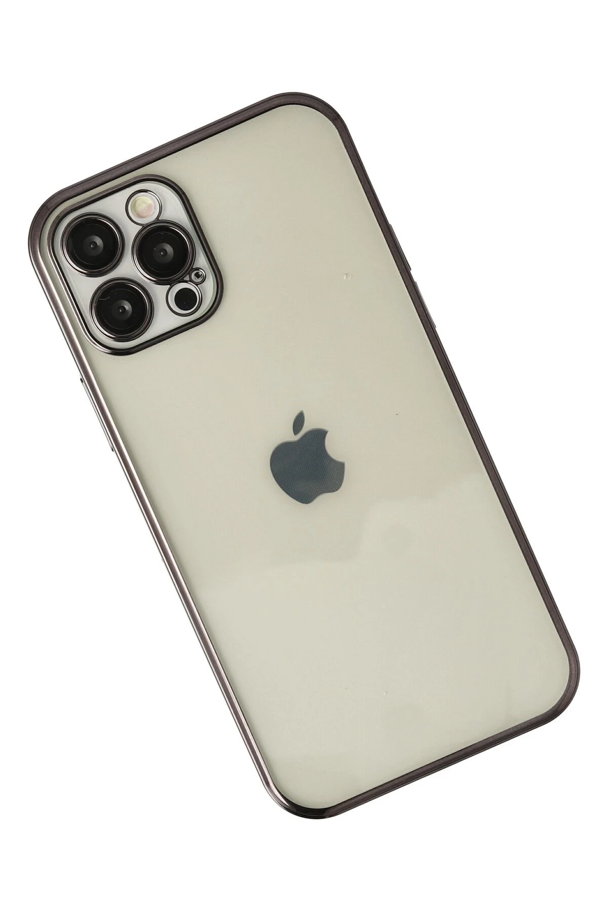 Newface iPhone 12 Pro Max Kılıf Razer Lensli Silikon - Siyah