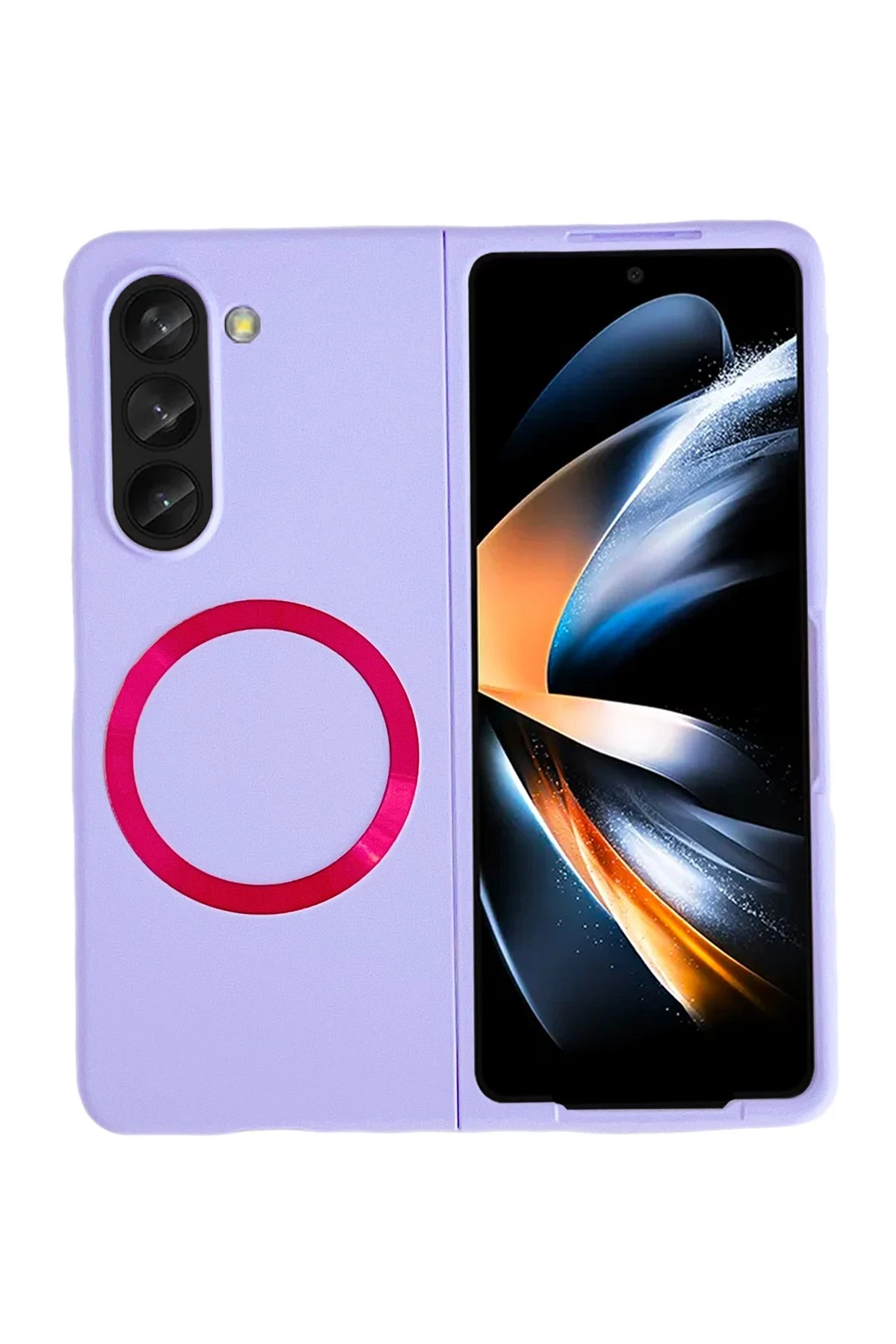 Newface Samsung Galaxy Z Fold 5 Kılıf Mata Fold Kapak - Lila