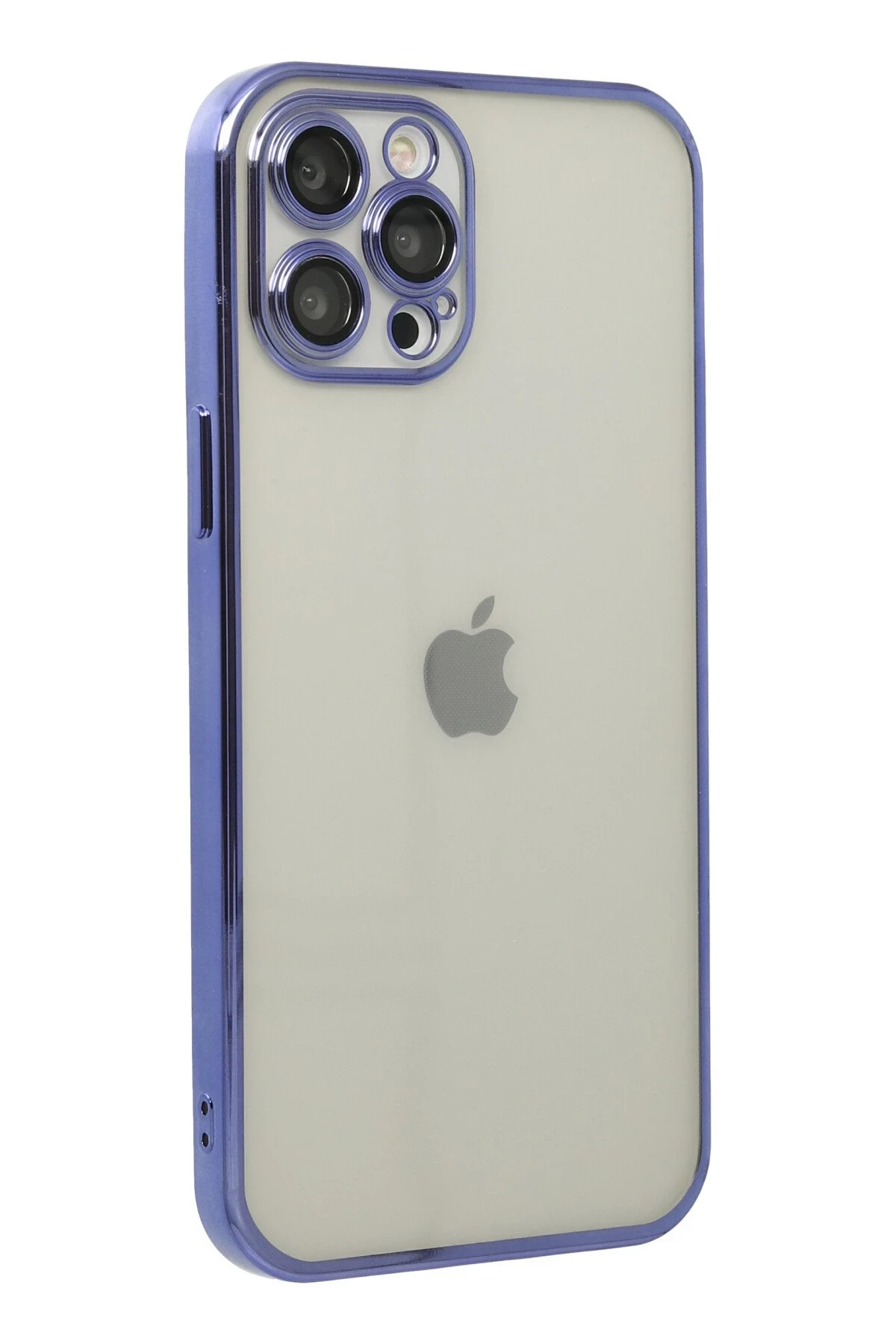 Newface iPhone 12 Pro Max Kılıf Razer Lensli Silikon - Mor