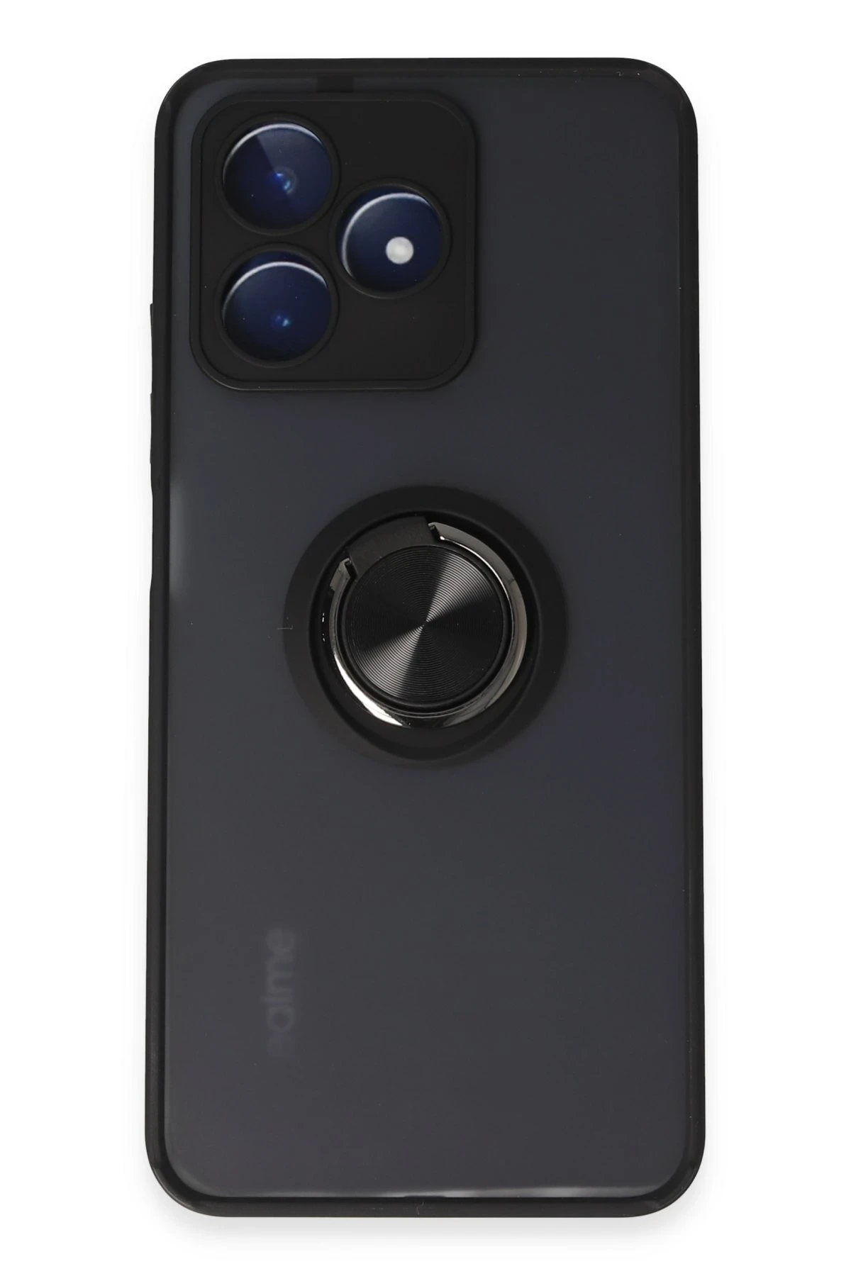 Newface Realme C53 Kılıf Montreal Yüzüklü Silikon Kapak - Siyah