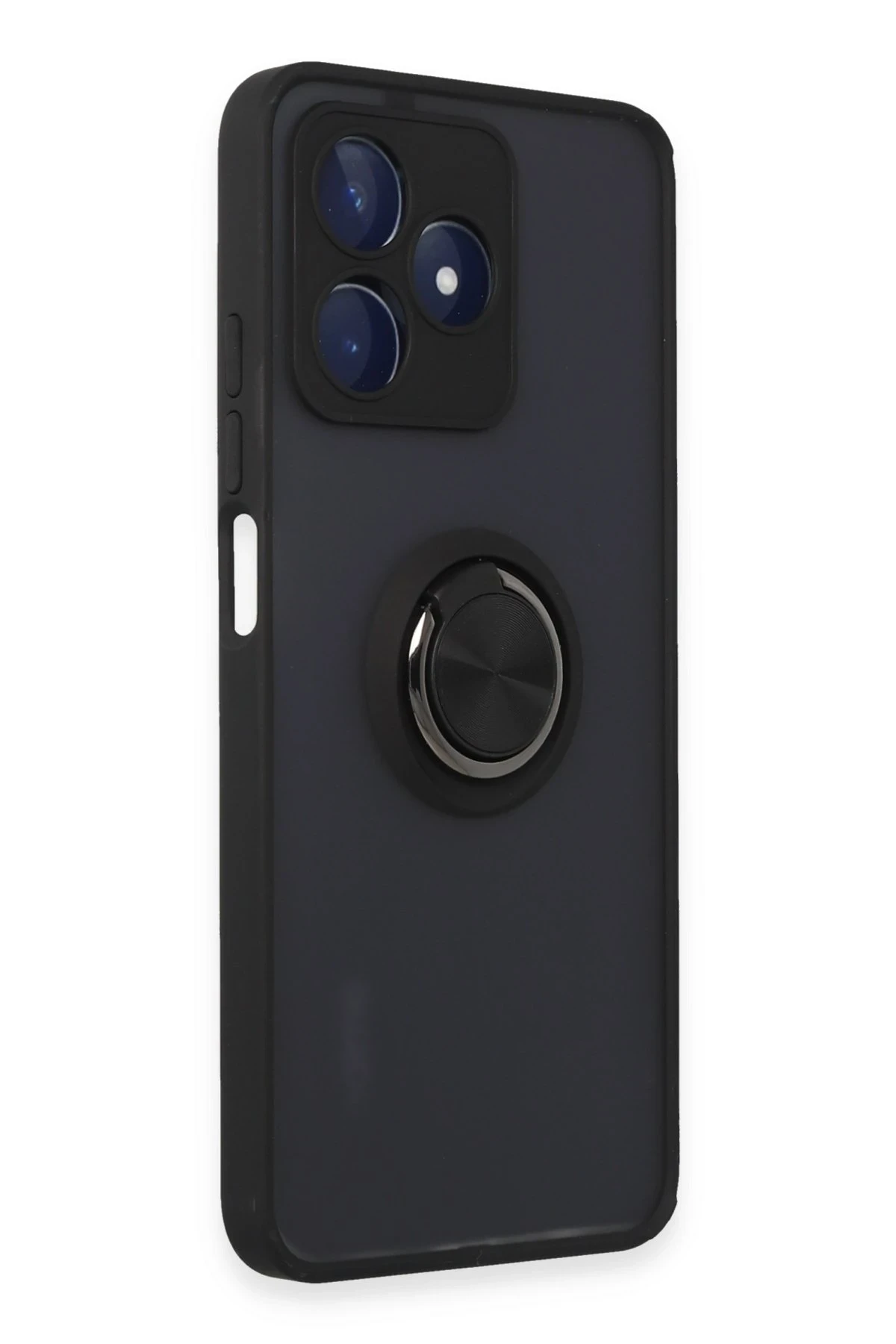 Newface Realme C53 Kılıf Montreal Yüzüklü Silikon Kapak - Siyah