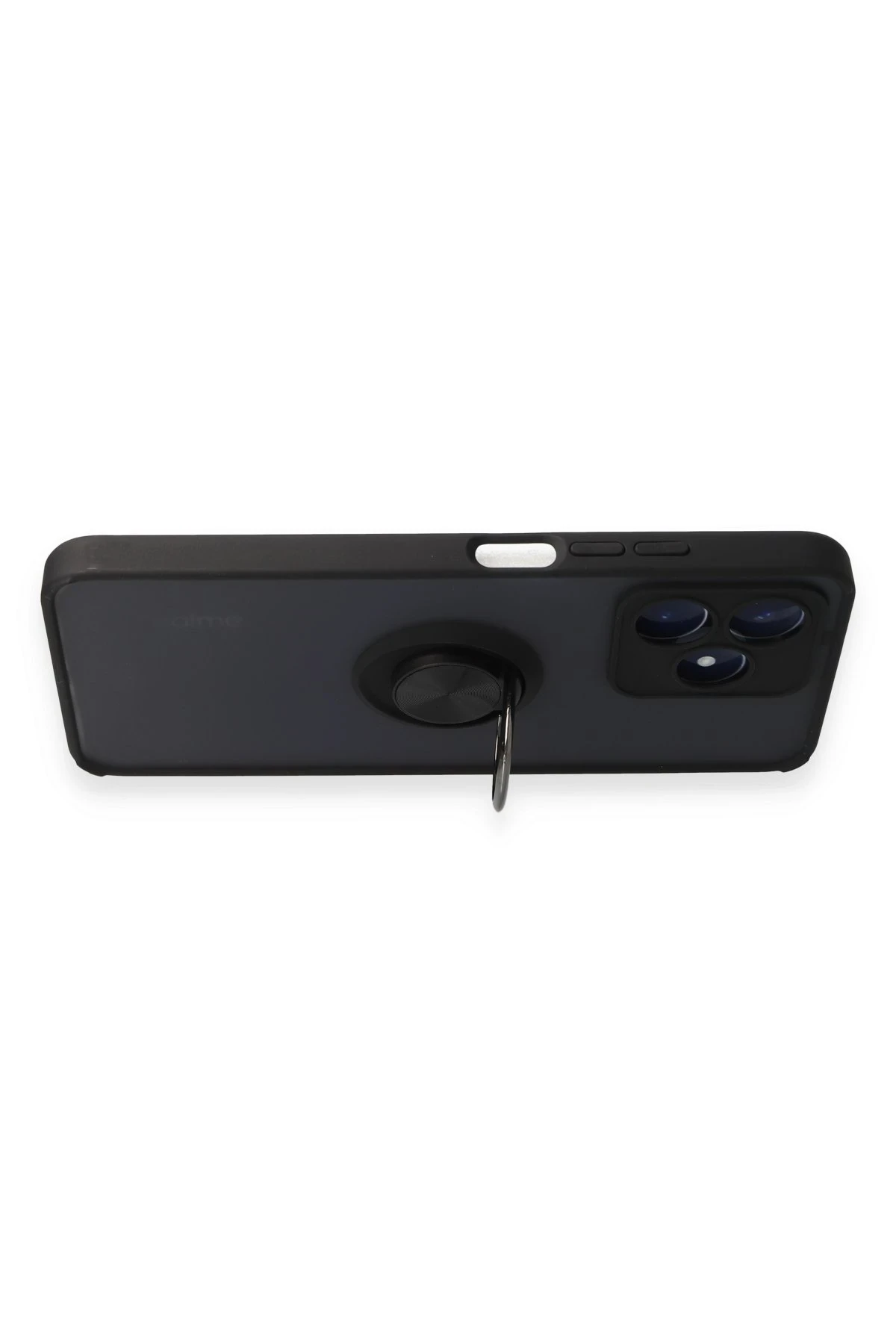 Newface Realme C53 Kılıf Montreal Yüzüklü Silikon Kapak - Siyah