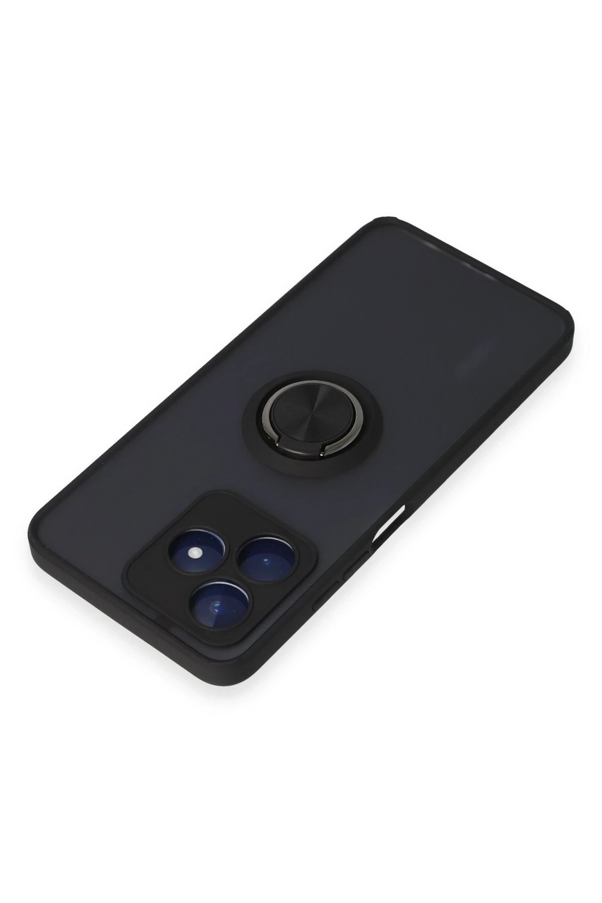 Newface Realme C53 Kılıf Montreal Yüzüklü Silikon Kapak - Siyah