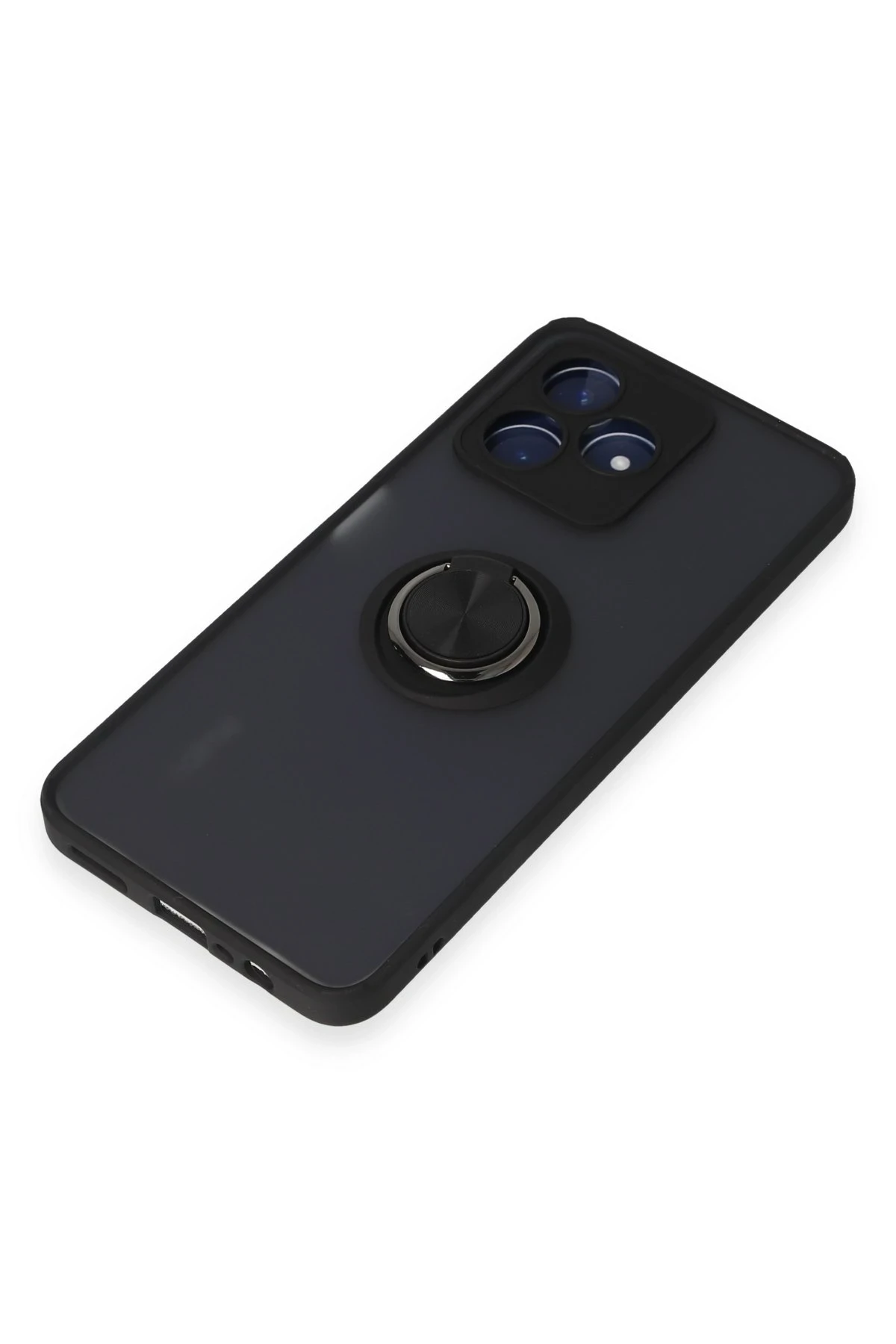 Newface Realme C53 Kılıf Montreal Yüzüklü Silikon Kapak - Siyah
