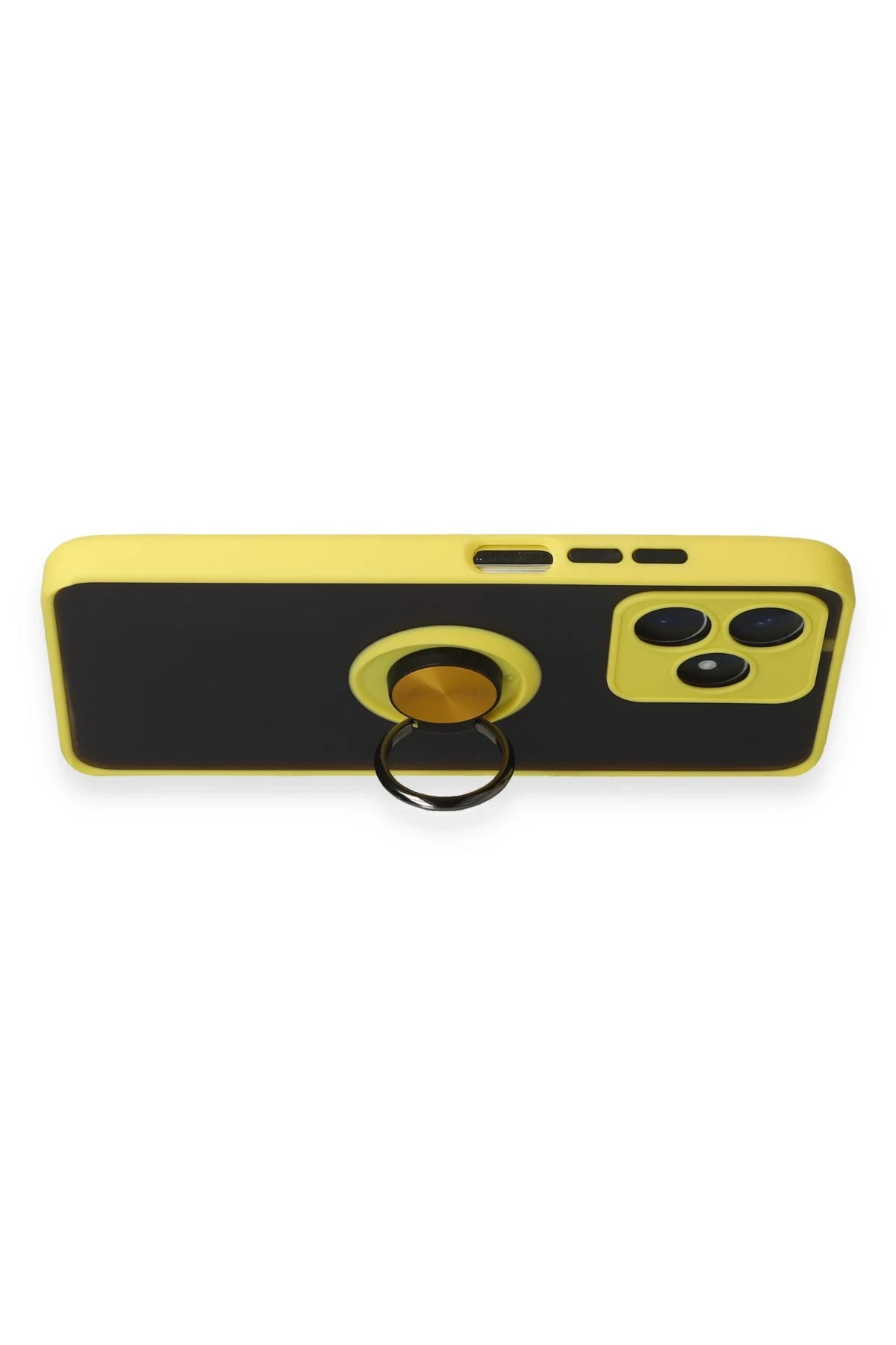 Newface Realme C53 Kılıf Montreal Yüzüklü Silikon Kapak - Sarı