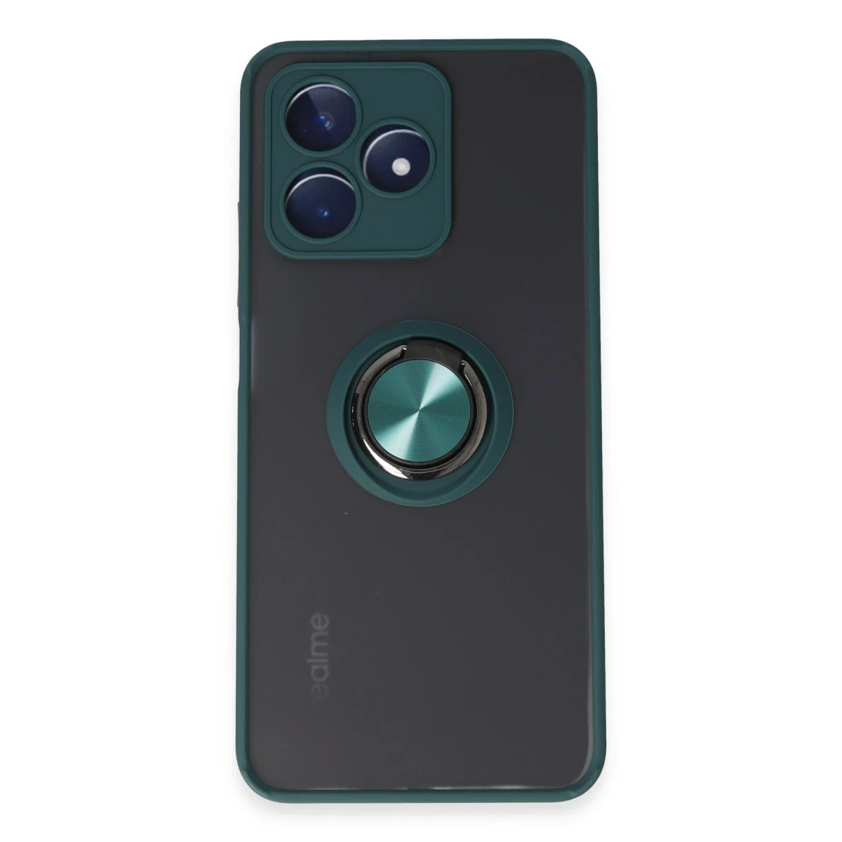 Newface Realme C53 Kılıf Montreal Yüzüklü Silikon Kapak - Yeşil