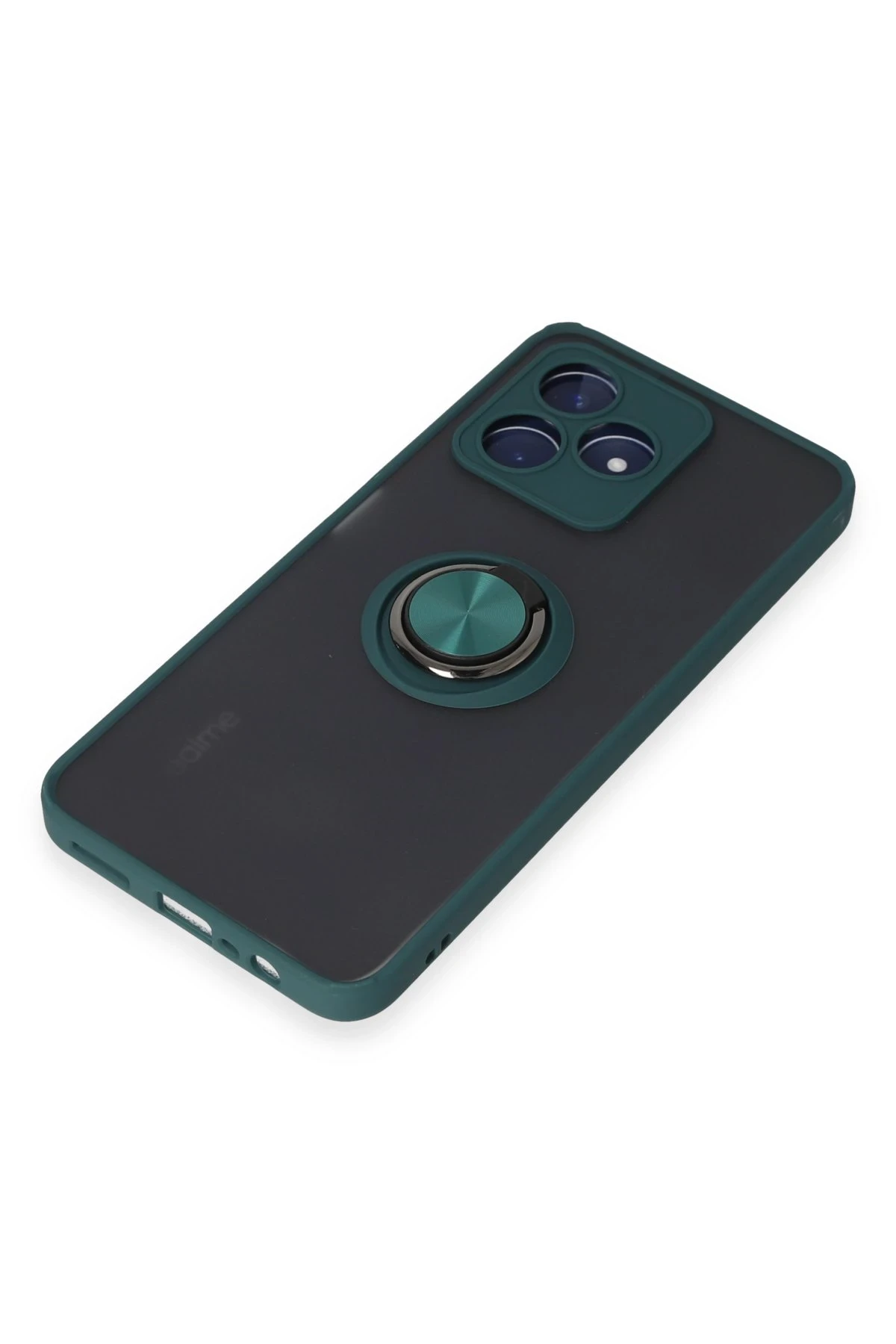 Newface Realme C53 Kılıf Montreal Yüzüklü Silikon Kapak - Yeşil