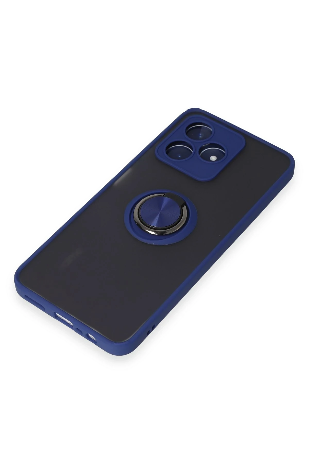 Newface Realme C53 Kılıf Montreal Yüzüklü Silikon Kapak - Lacivert