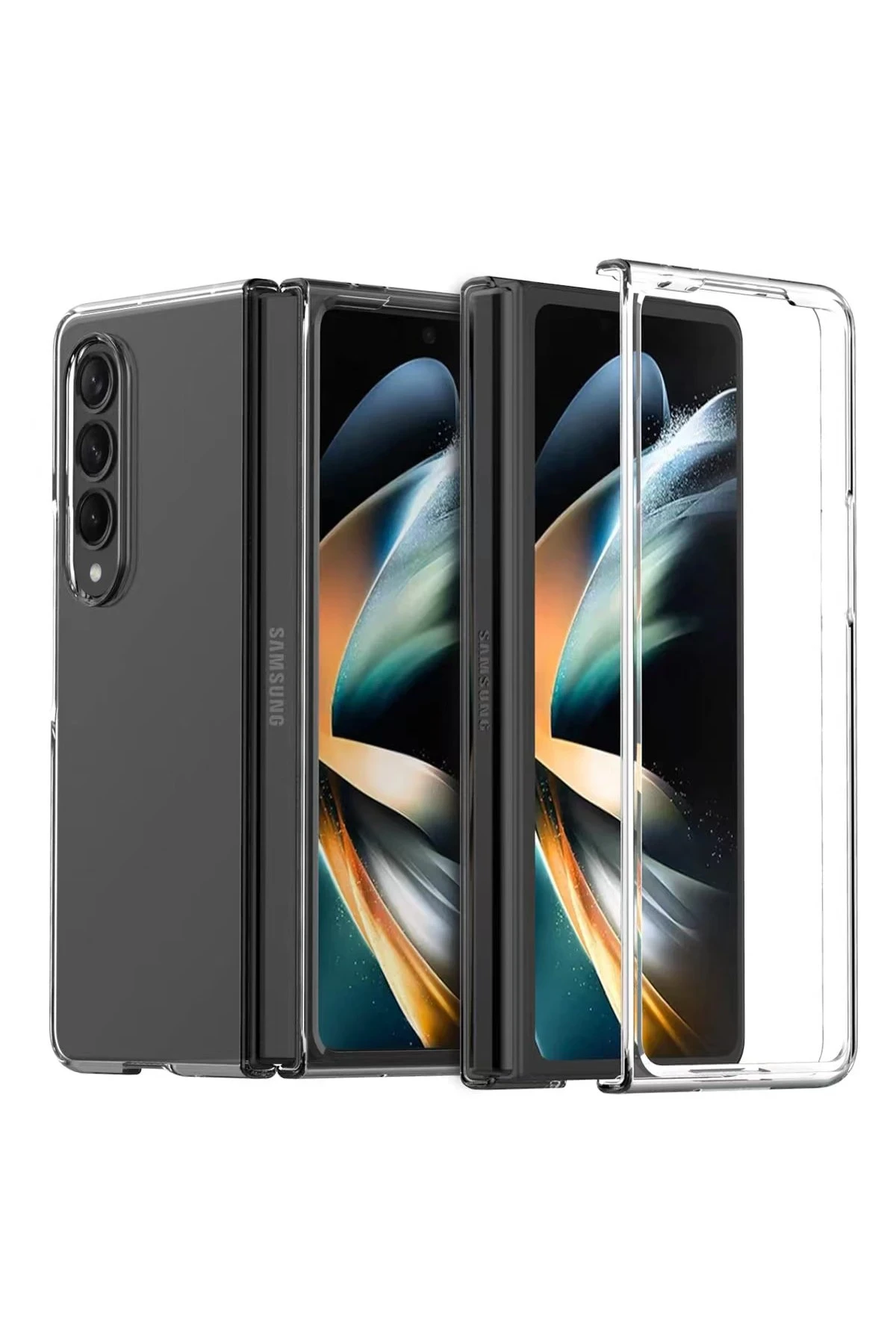 Newface Samsung Galaxy Z Fold 4 Kılıf Fold TPU Silikon - Şeffaf