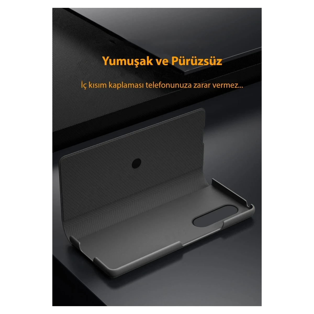 Newface Samsung Galaxy Z Fold 4 Kılıf Fold Karbon Kapak - Siyah — görsel 8