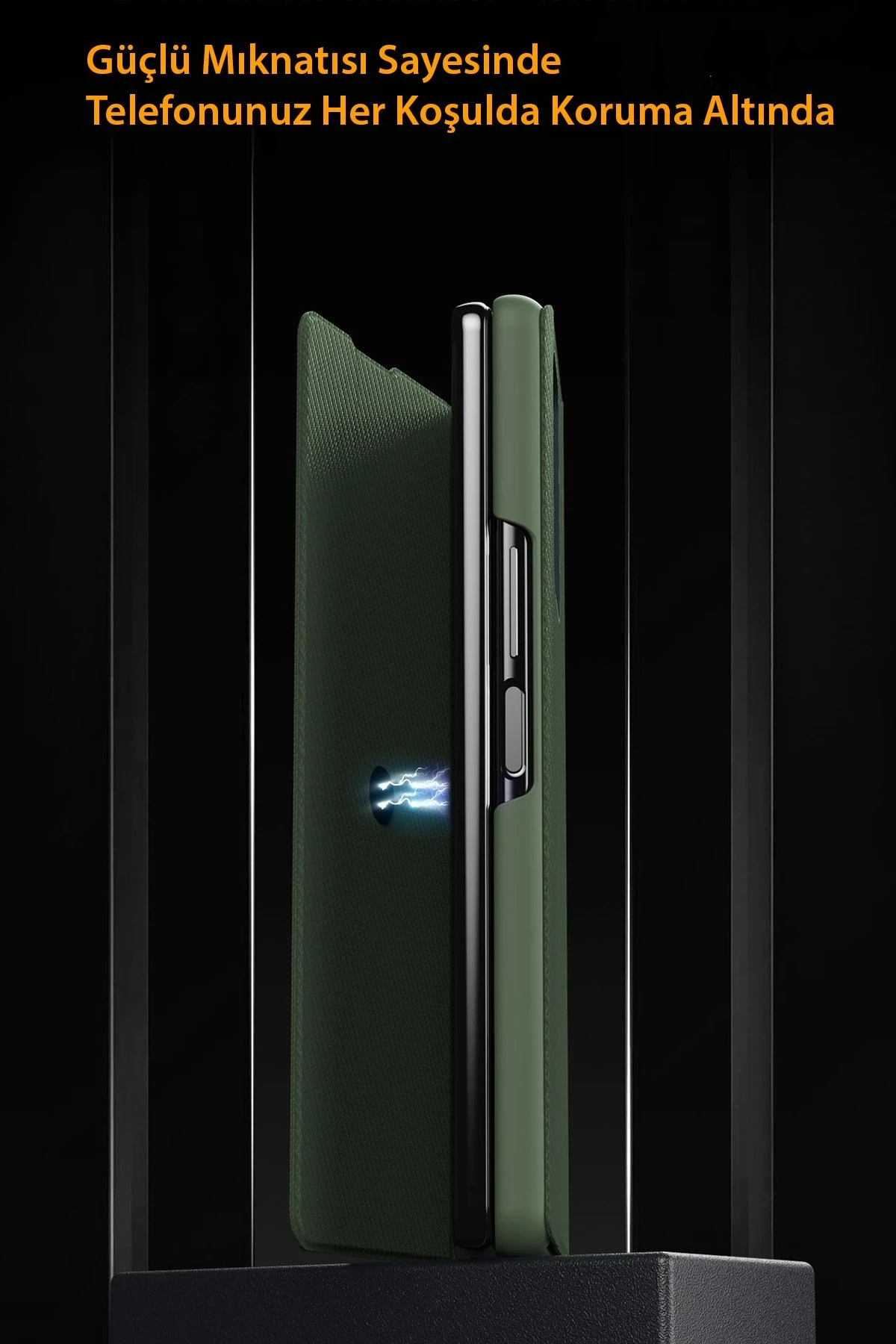 Newface Samsung Galaxy Z Fold 4 Kılıf Fold Karbon Kapak - Siyah — görsel 3