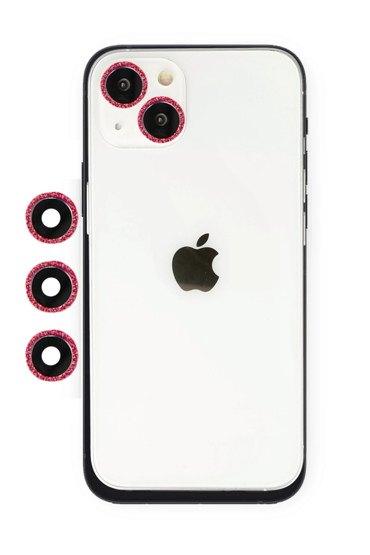 Newface iPhone 14 Shine Kamera Lens - Kırmızı