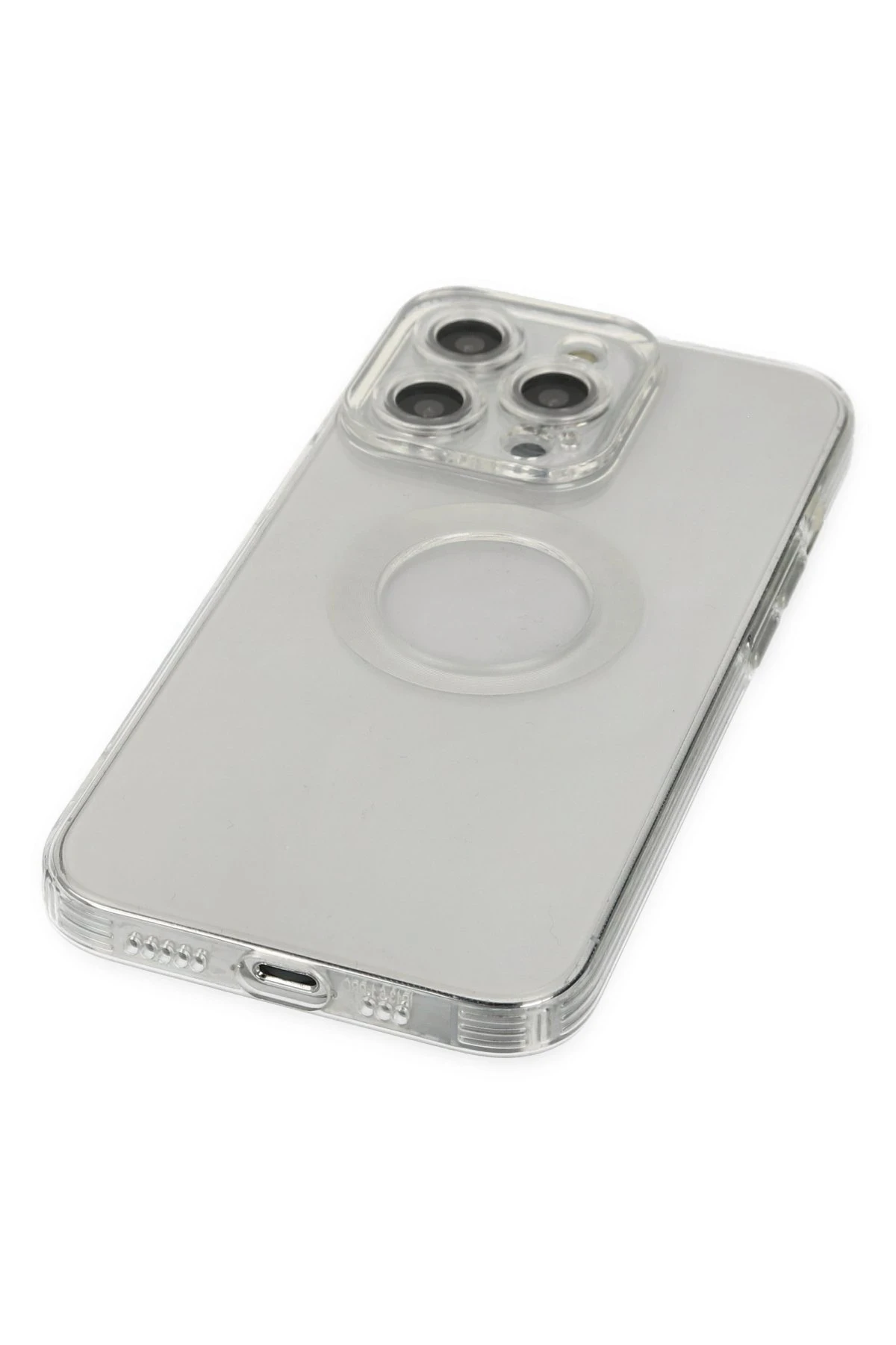 Newface iPhone 14 Pro Kılıf Santa Lens Silikon - Şeffaf