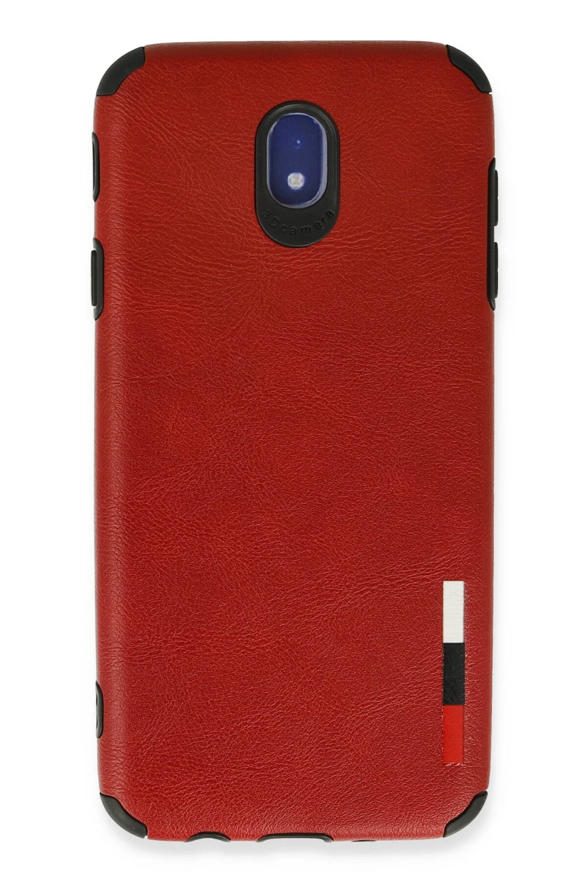 Newface Samsung Galaxy J7 Pro / J730 Kılıf Loop Deri Silikon - Kırmızı