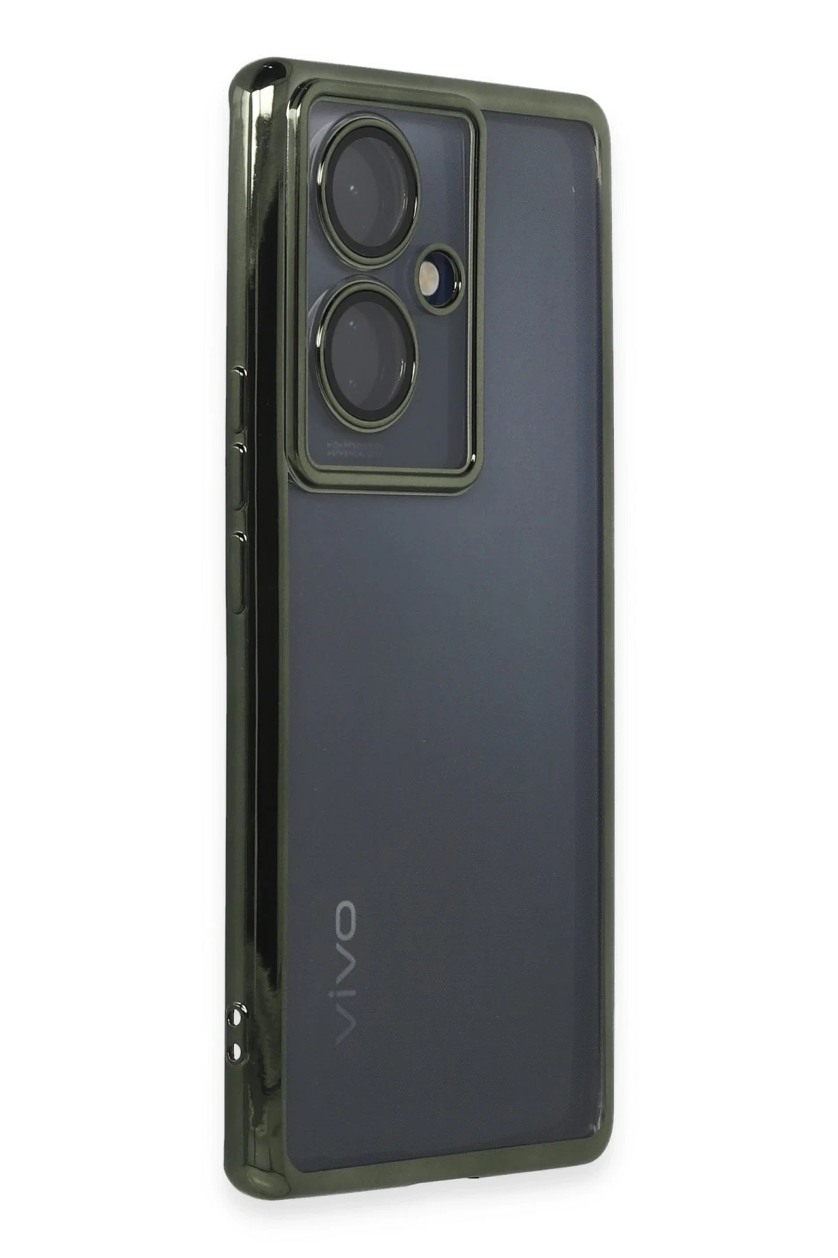 Newface Vivo V29 Lite Kılıf Razer Lensli Silikon - Yeşil