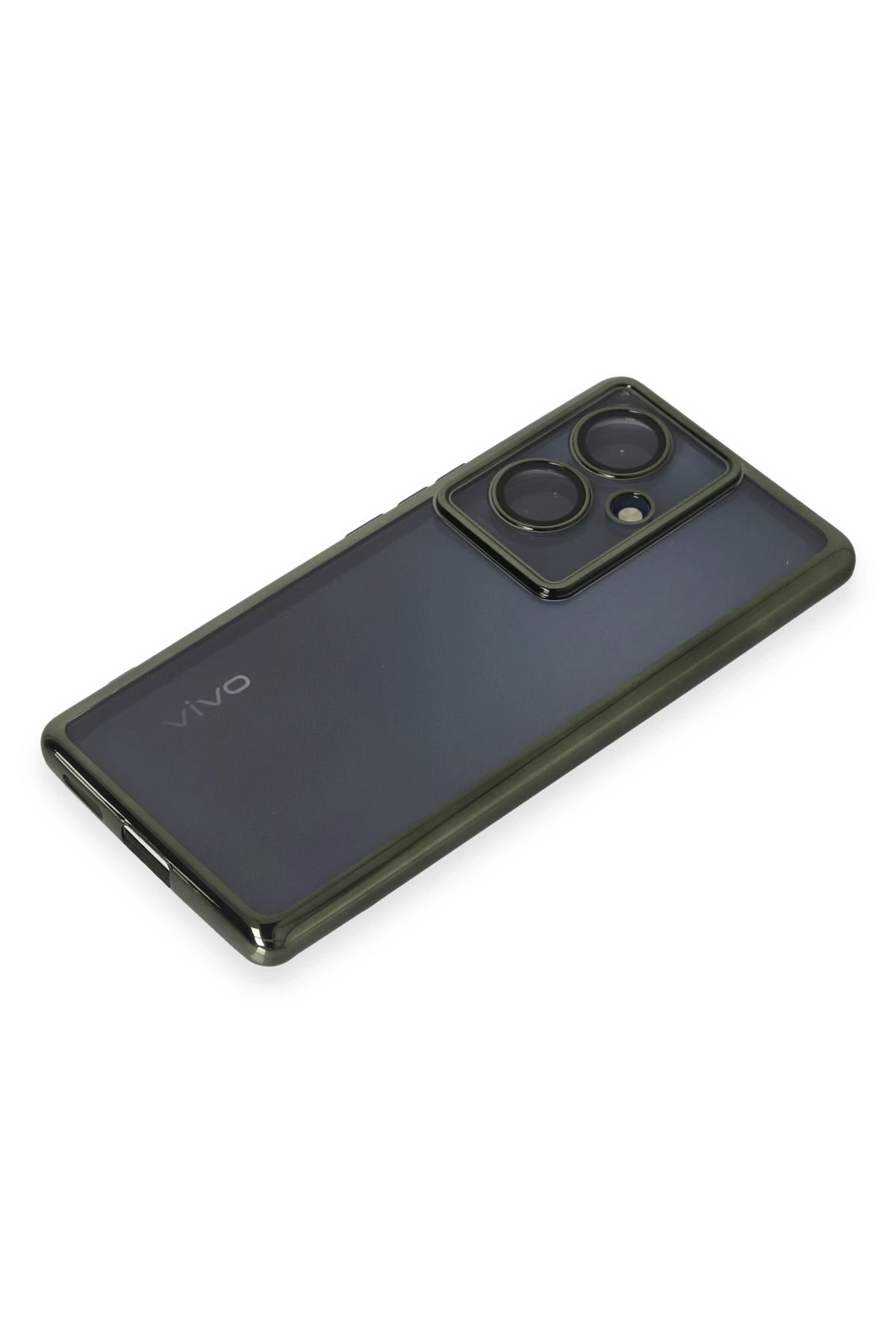 Newface Vivo V29 Lite Kılıf Razer Lensli Silikon - Yeşil