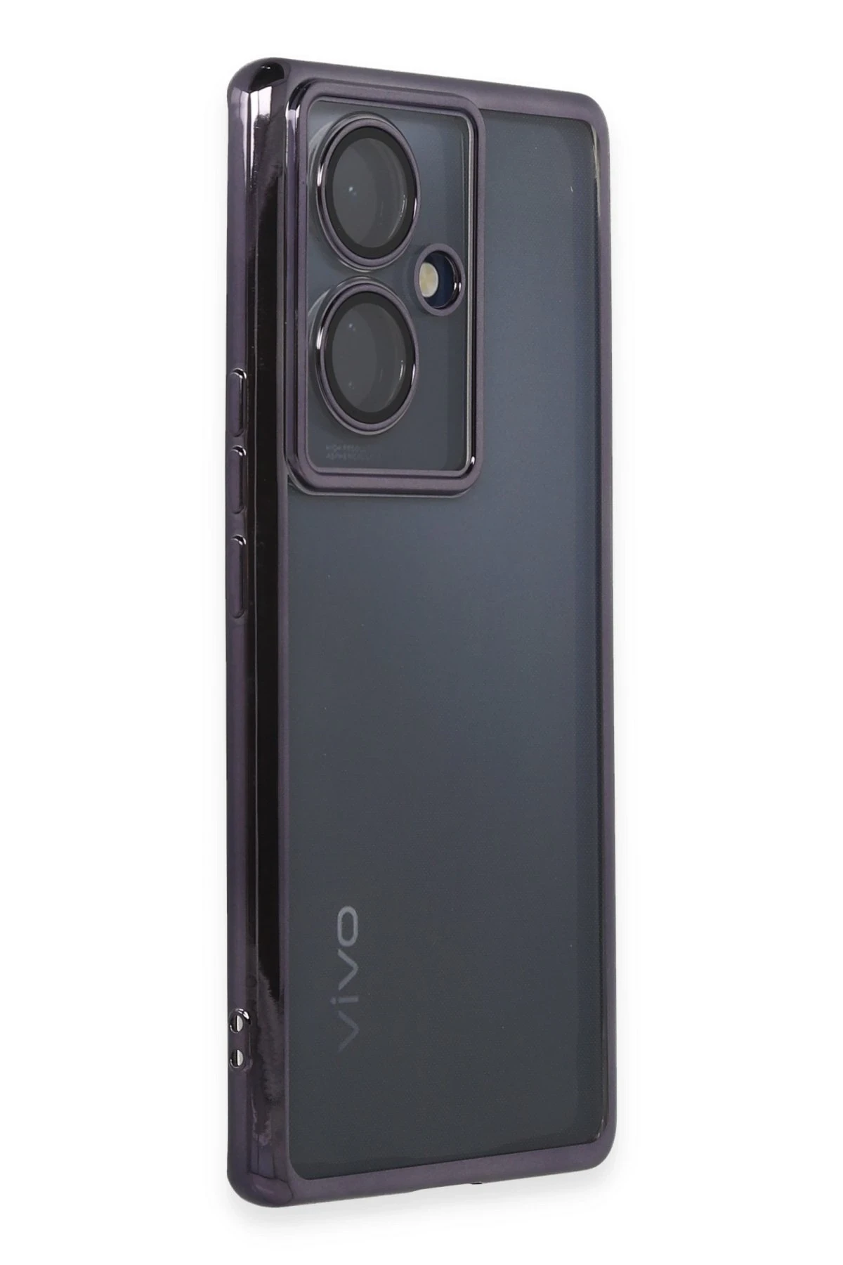 Newface Vivo V29 Lite Kılıf Razer Lensli Silikon - Mor