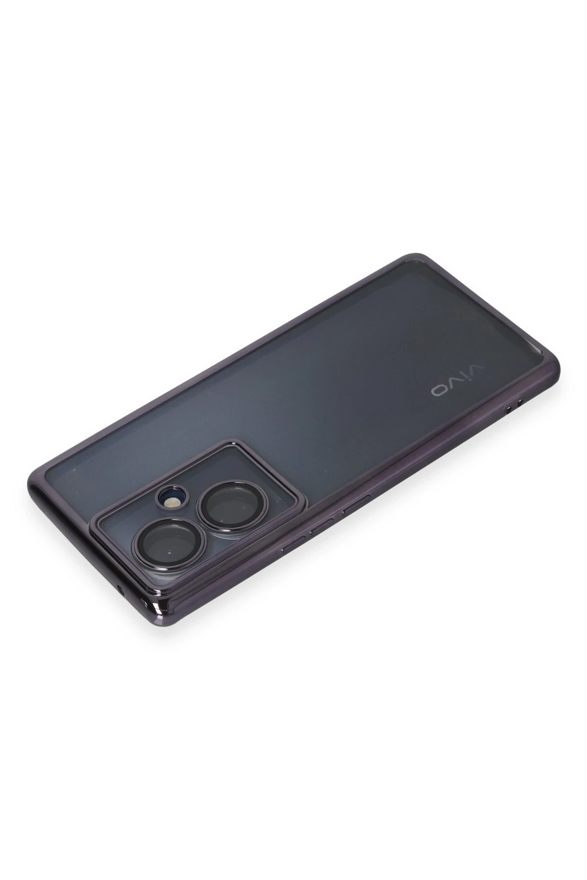 Newface Vivo V29 Lite Kılıf Razer Lensli Silikon - Mor